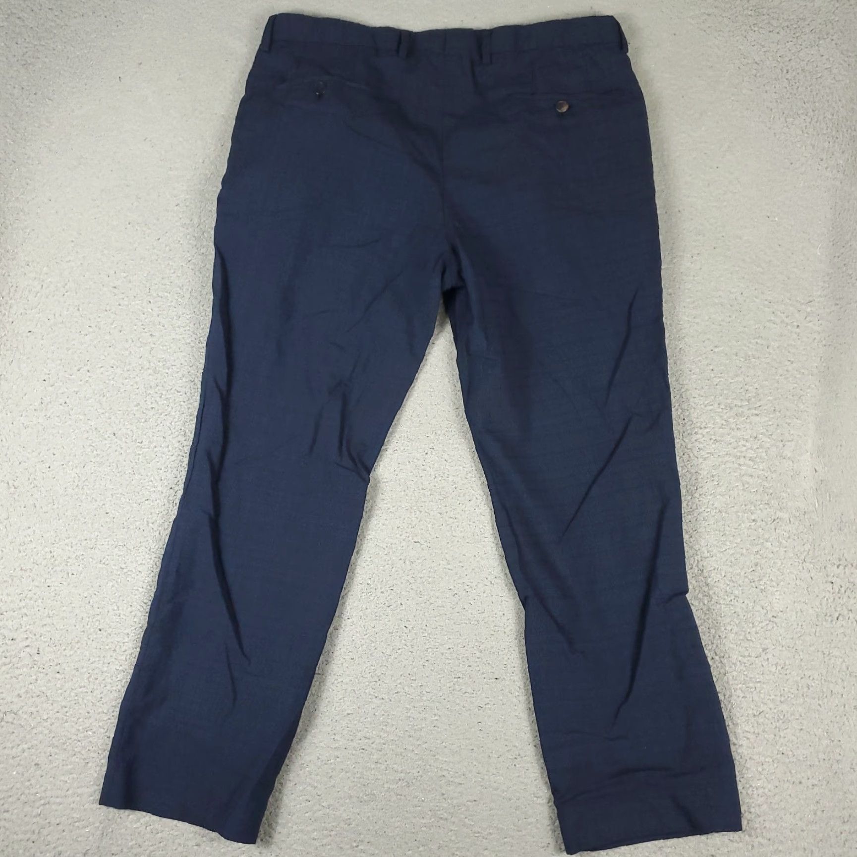 Hugo Boss Hugo Boss Pants Mens 35x28 Blue Super 100 Straight Dress Trousers Size US 35 - 7 Thumbnail
