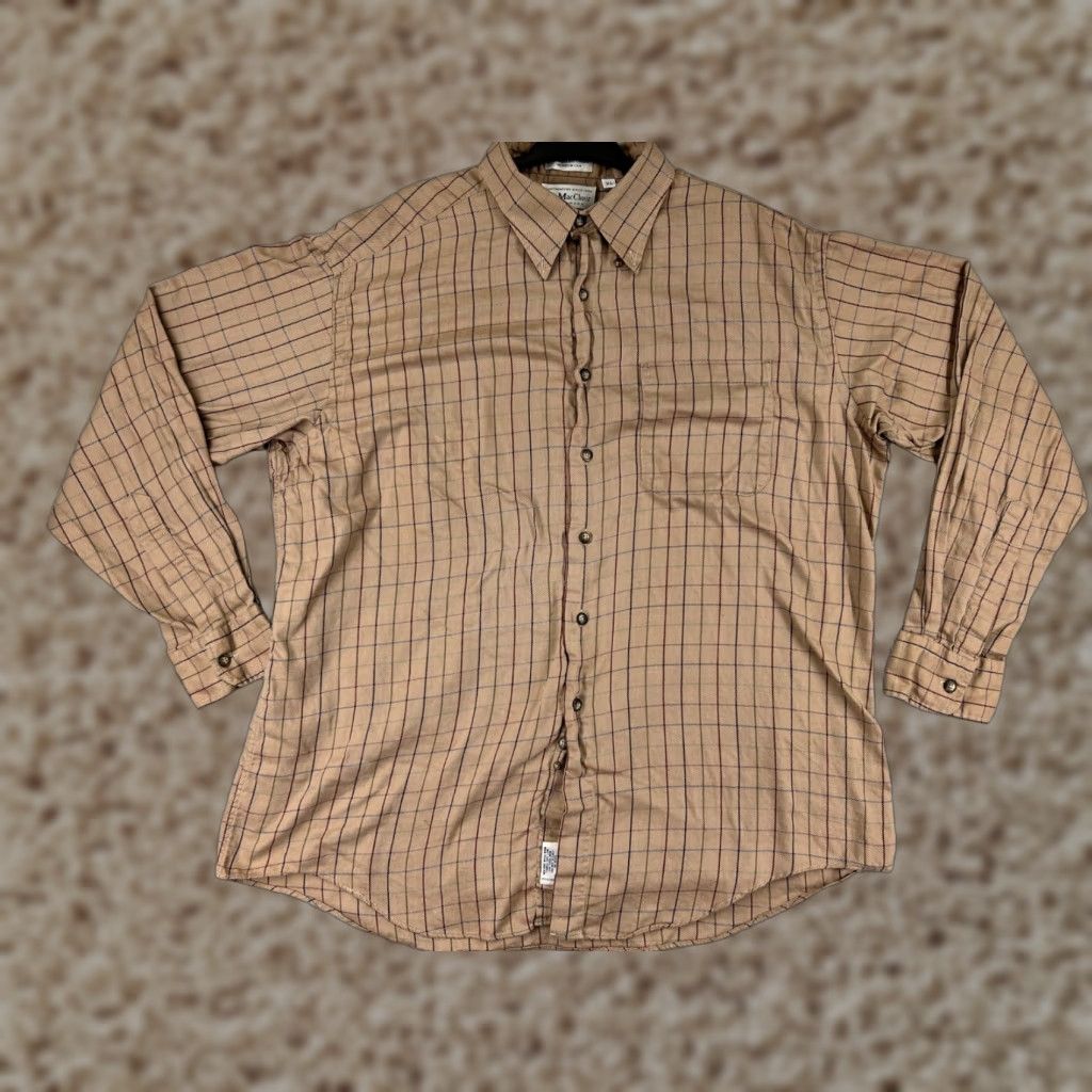 Vintage VINTAGE FA MacCluer Shirt Men XL Beige Button-Up Cotton Pocket Size US XL / EU 56 / 4 - 1 Thumbnail