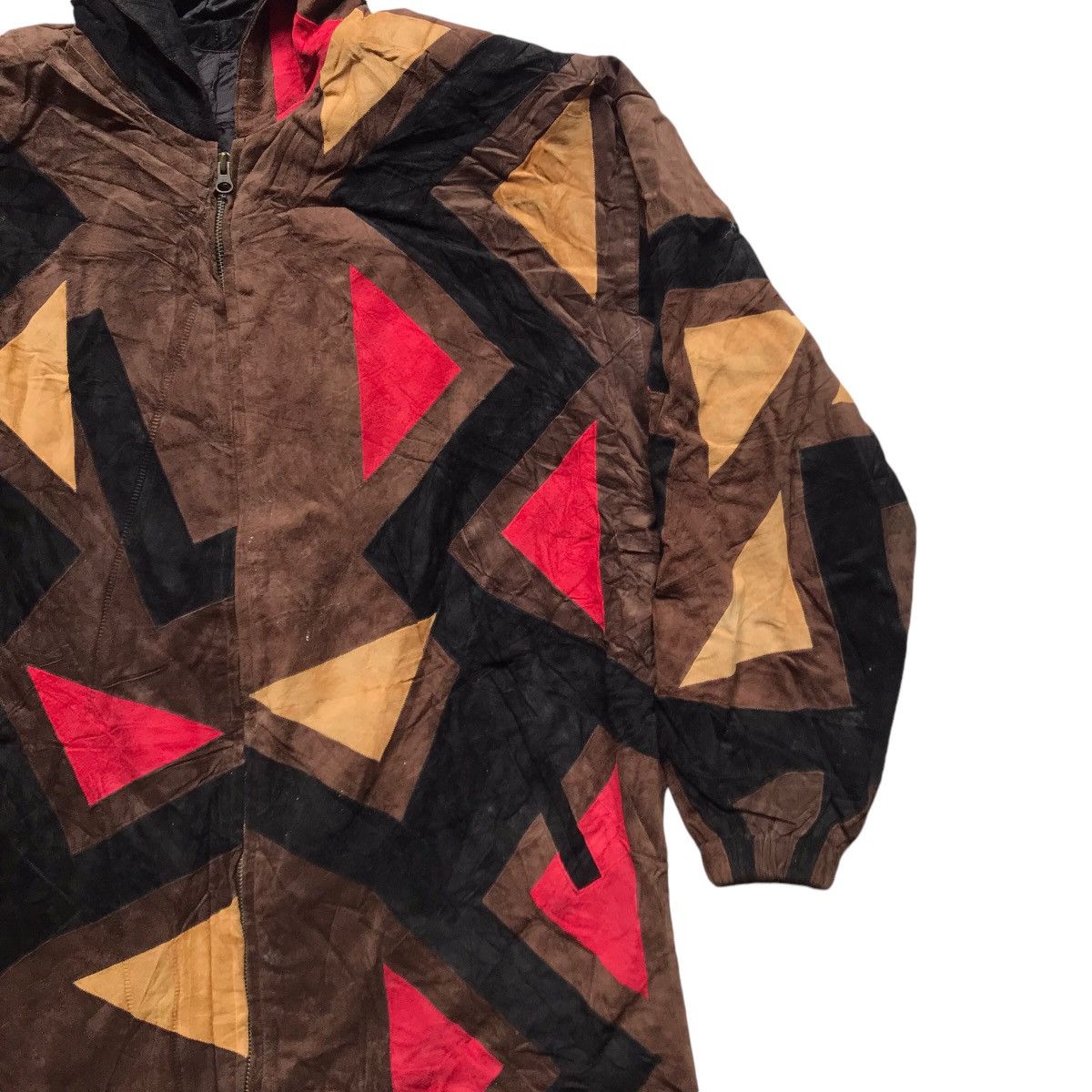 Genuine Leather × If Six Was Nine × Japanese Brand VINTAGE JALECO PATCHWORK GENUINE LEATHER LONG JACKET Size US M / EU 48-50 / 2 - 3 Thumbnail
