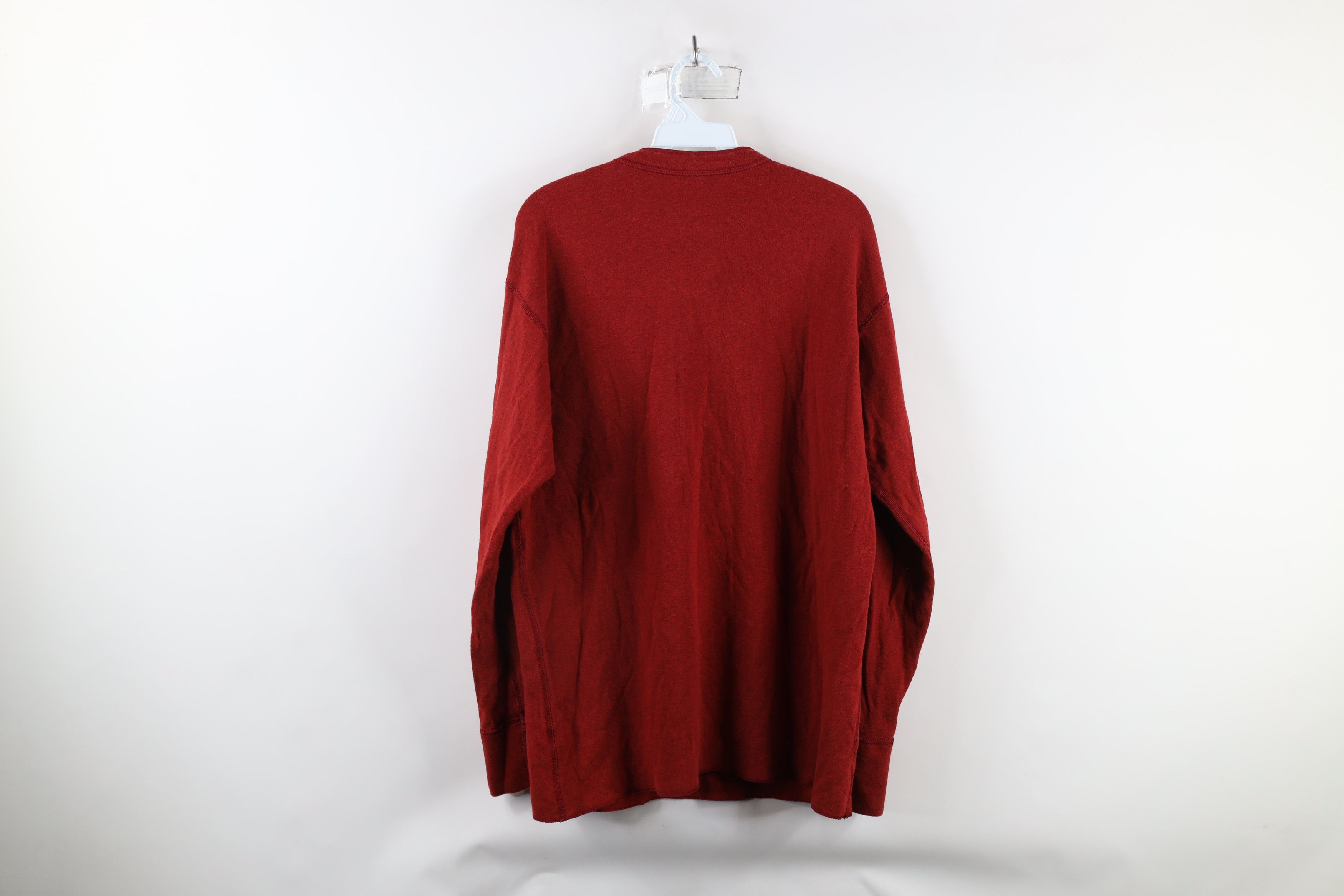 L.L. Bean × Vintage Vintage 90s LL Bean Blend Rivers Driver Henley T-Shirt Red Size US L / EU 52-54 / 3 - 6 Thumbnail