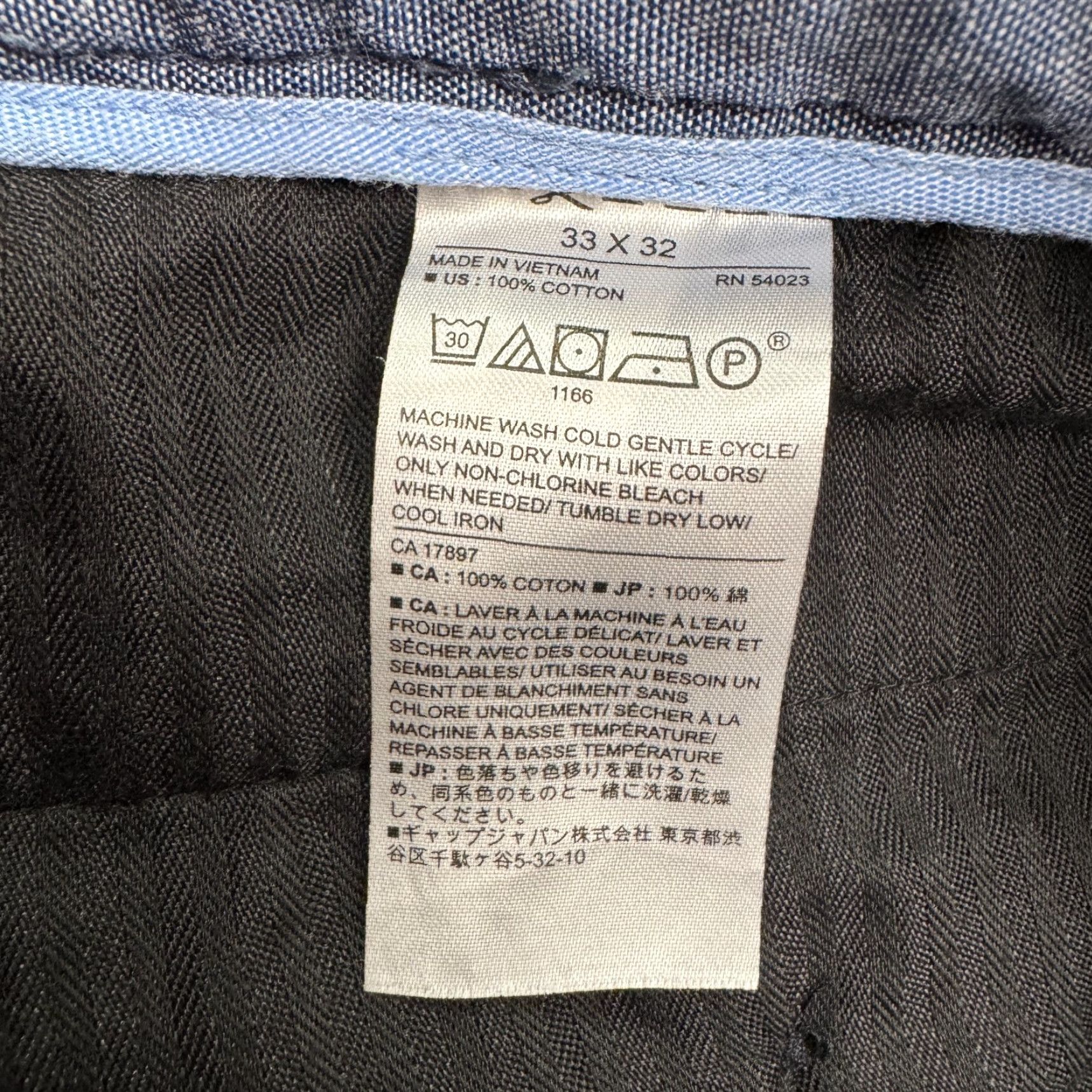 Banana Republic Banana Republic Aiden Fit Chino Pants Mens 33x32 Navy Blue Houndstooth Cotton Shirt or Pants? Size US 33 - 7 Thumbnail