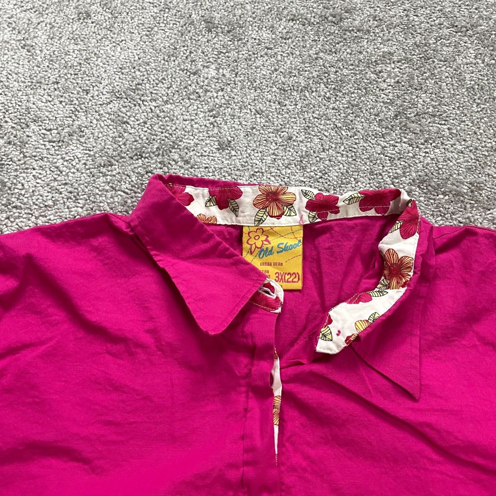 Vintage VINTAGE? No — Urban Wear Blouse Shirt, Floral Pink, Women, 3XL, Long Sleeve, Button-Down, Cotton Blend, Casual Size XXL / US 16-18 / IT 52-54 - 3 Thumbnail