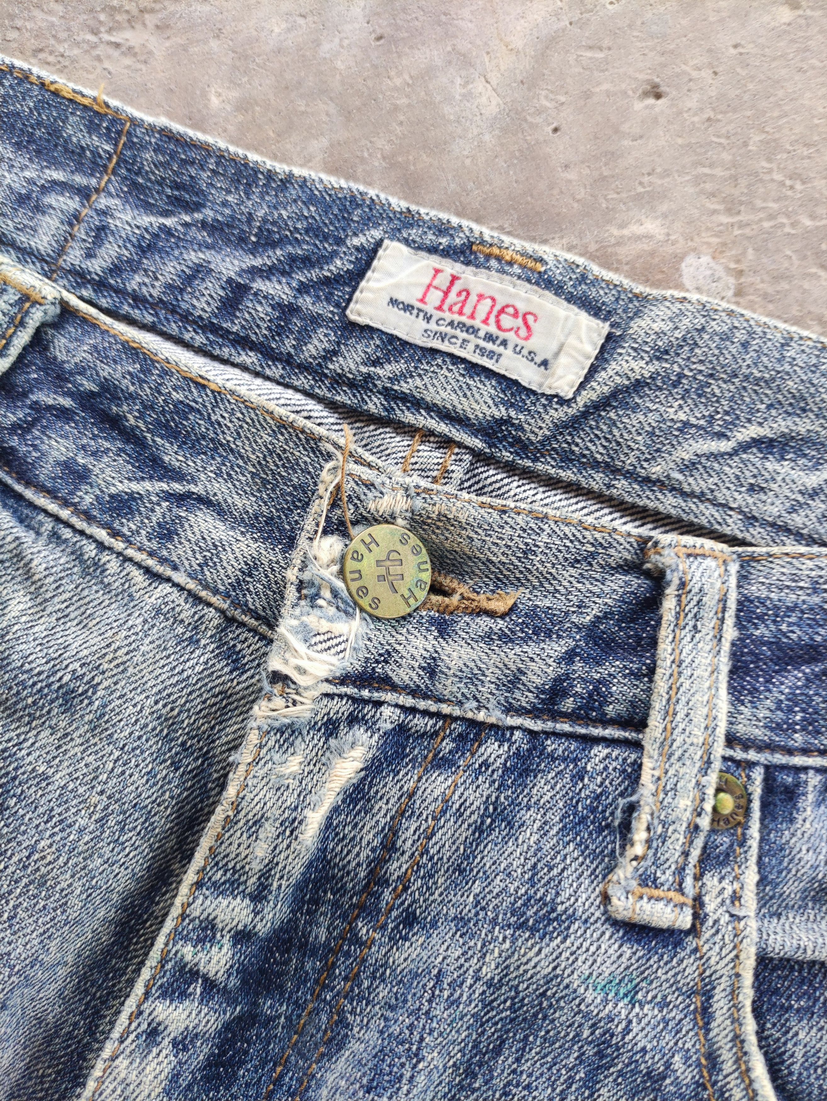 Hanes × Jean Vintage Hanes Jeans Distressed Faded Denim Pants W31 Size US 31 - 5 Thumbnail