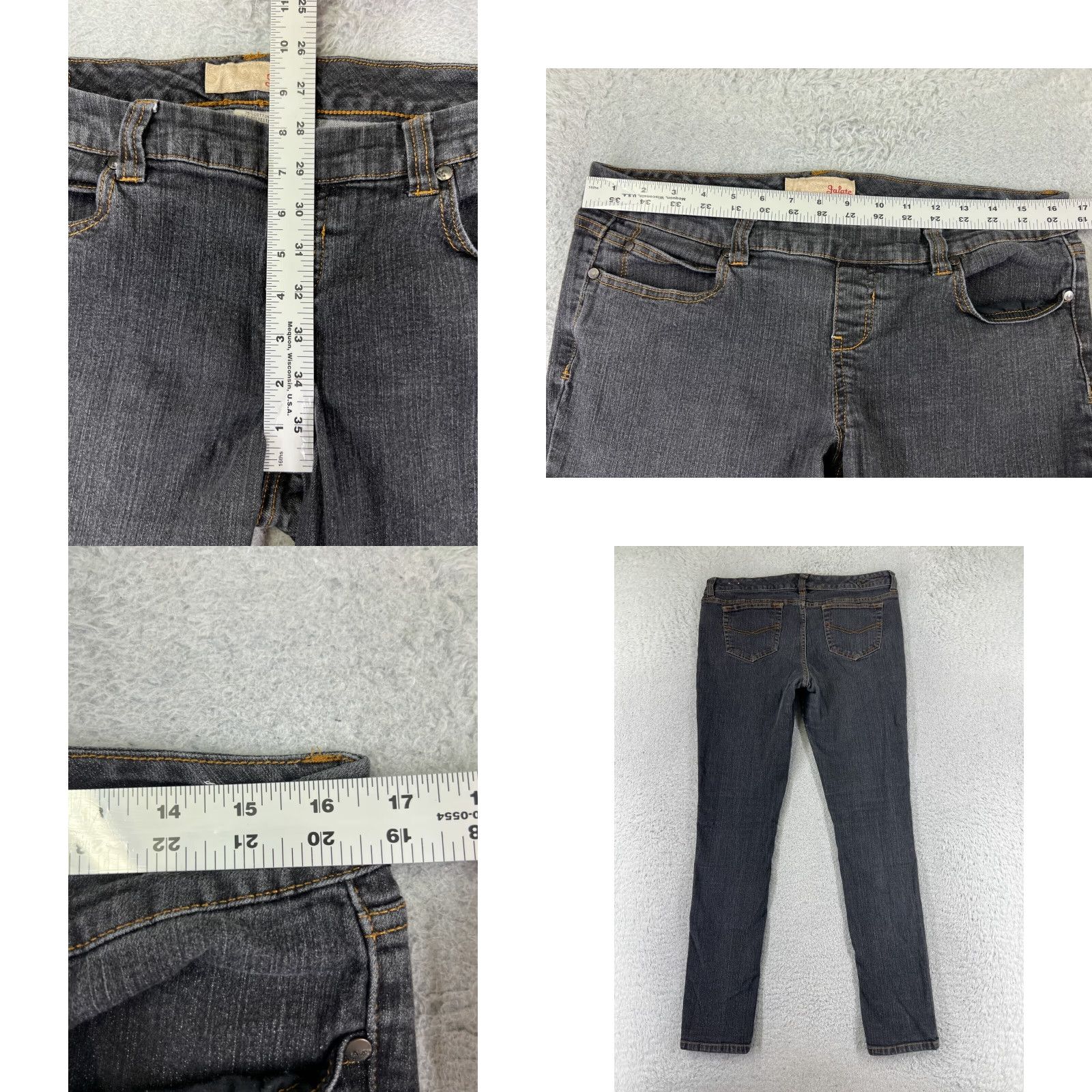 Denime Vintage Jalate Womens Jeans Skinny Black Denim Low Rise 32x31 Cotton City Style Size 34" / US 12 / IT 48 - 8 Thumbnail