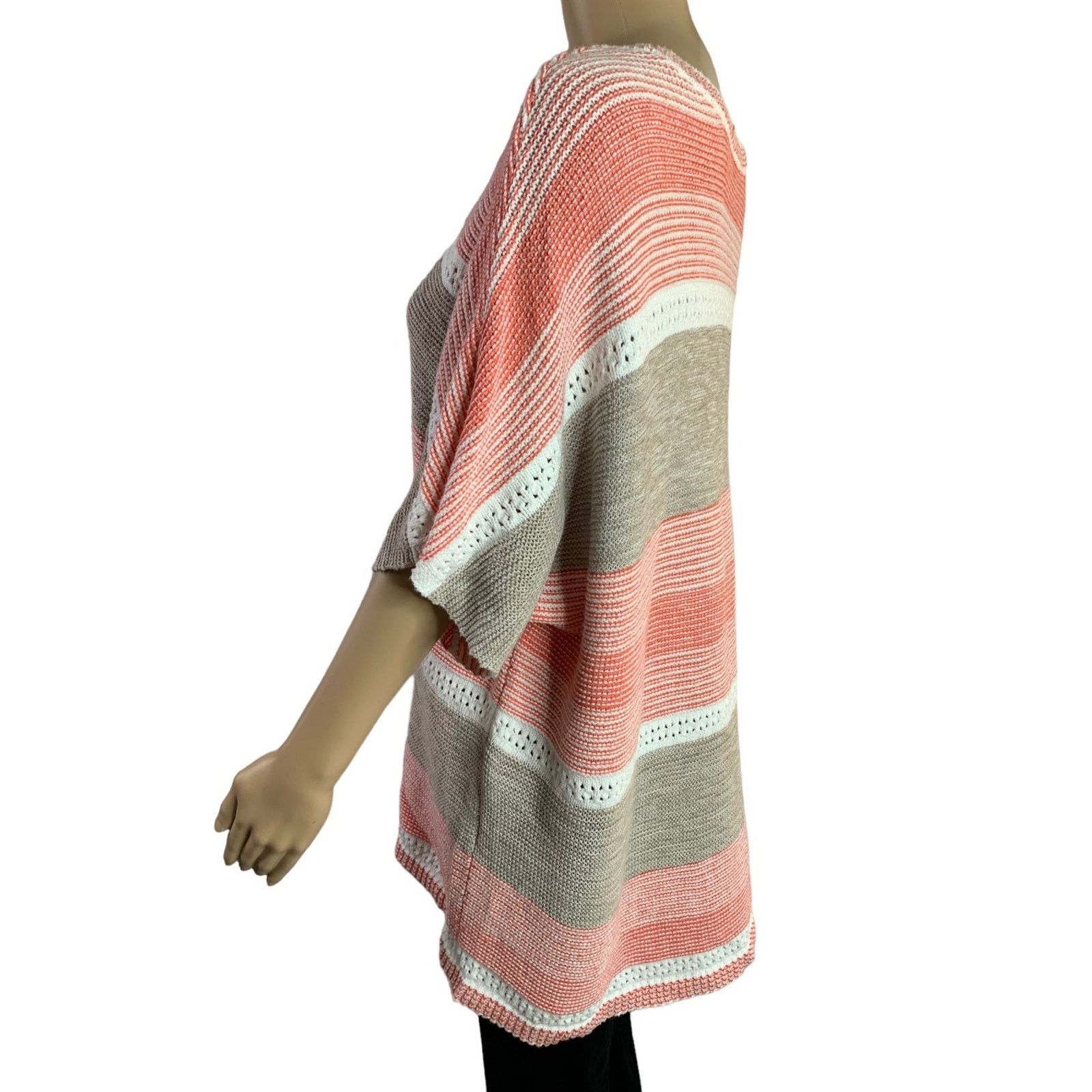 Chicos Chicos Womens Size 3 US XL Open Knit Sweater Cotton Blend Size 3XL / US 20-22 - 7 Thumbnail
