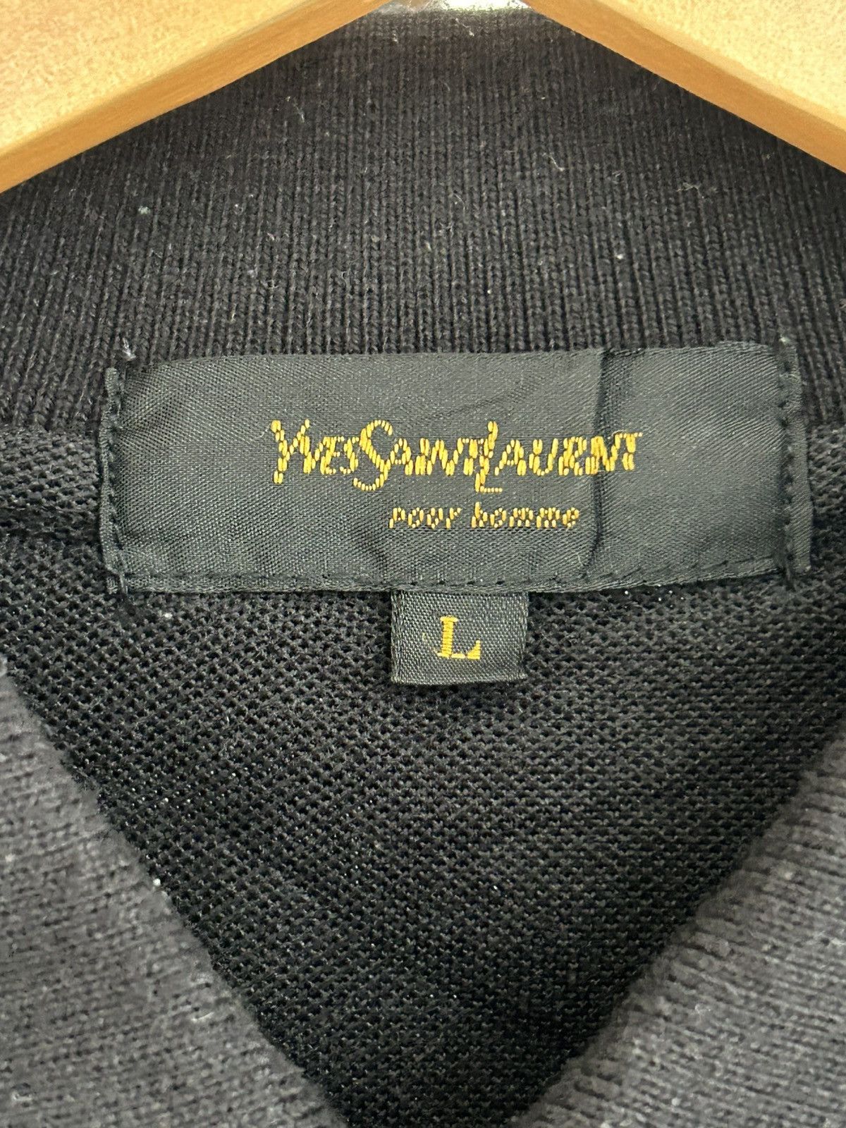 Yves Saint Laurent YSL Vintage Pocket Tee Black Longsleeve Polo Size US L / EU 52-54 / 3 - 7 Thumbnail