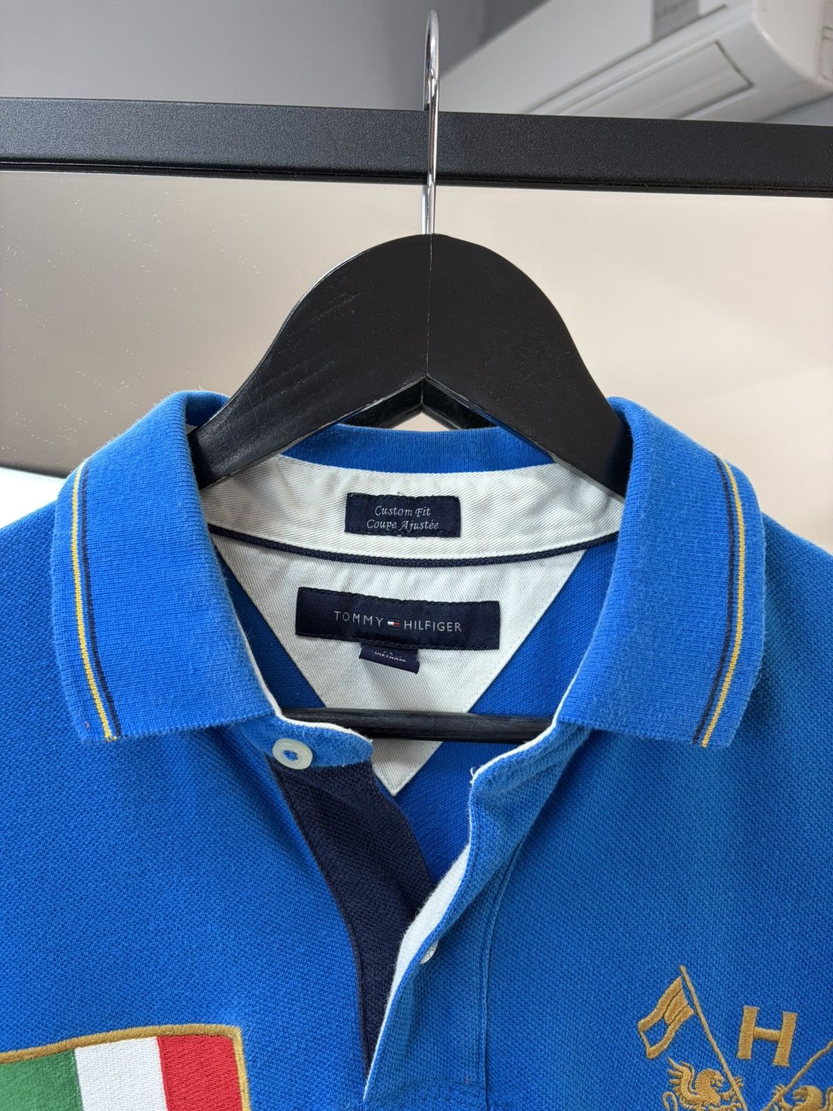 Polo Ralph Lauren Italia Polo Tee Blue 🇮🇹 Vintage Style Big Logo Flag y2k Rugby Size US M / EU 48-50 / 2 - 8 Thumbnail