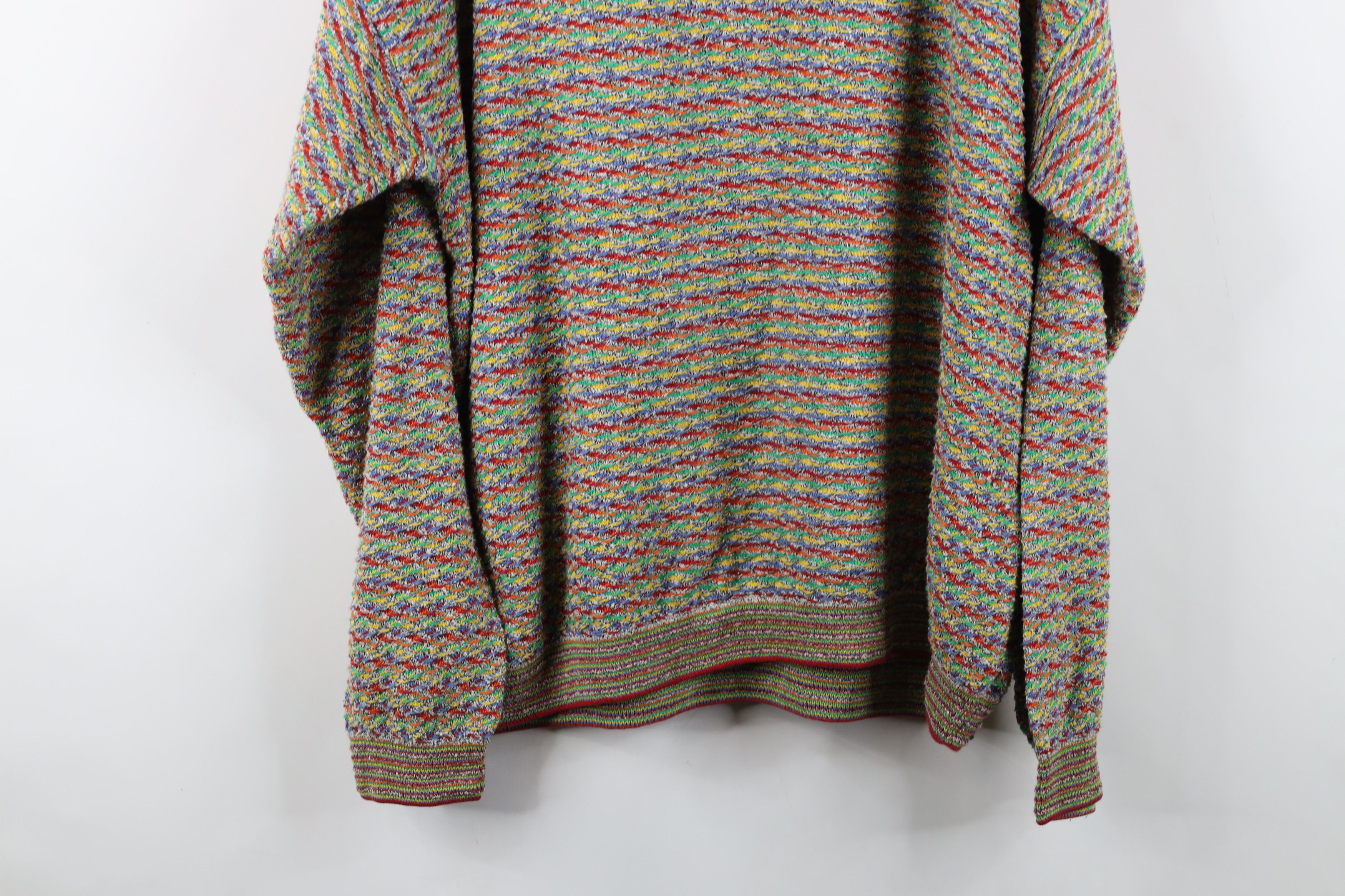 Vintage Vintage 90s Streetwear Rainbow Striped Knit Crewneck Sweater Size US L / EU 52-54 / 3 - 11 Thumbnail