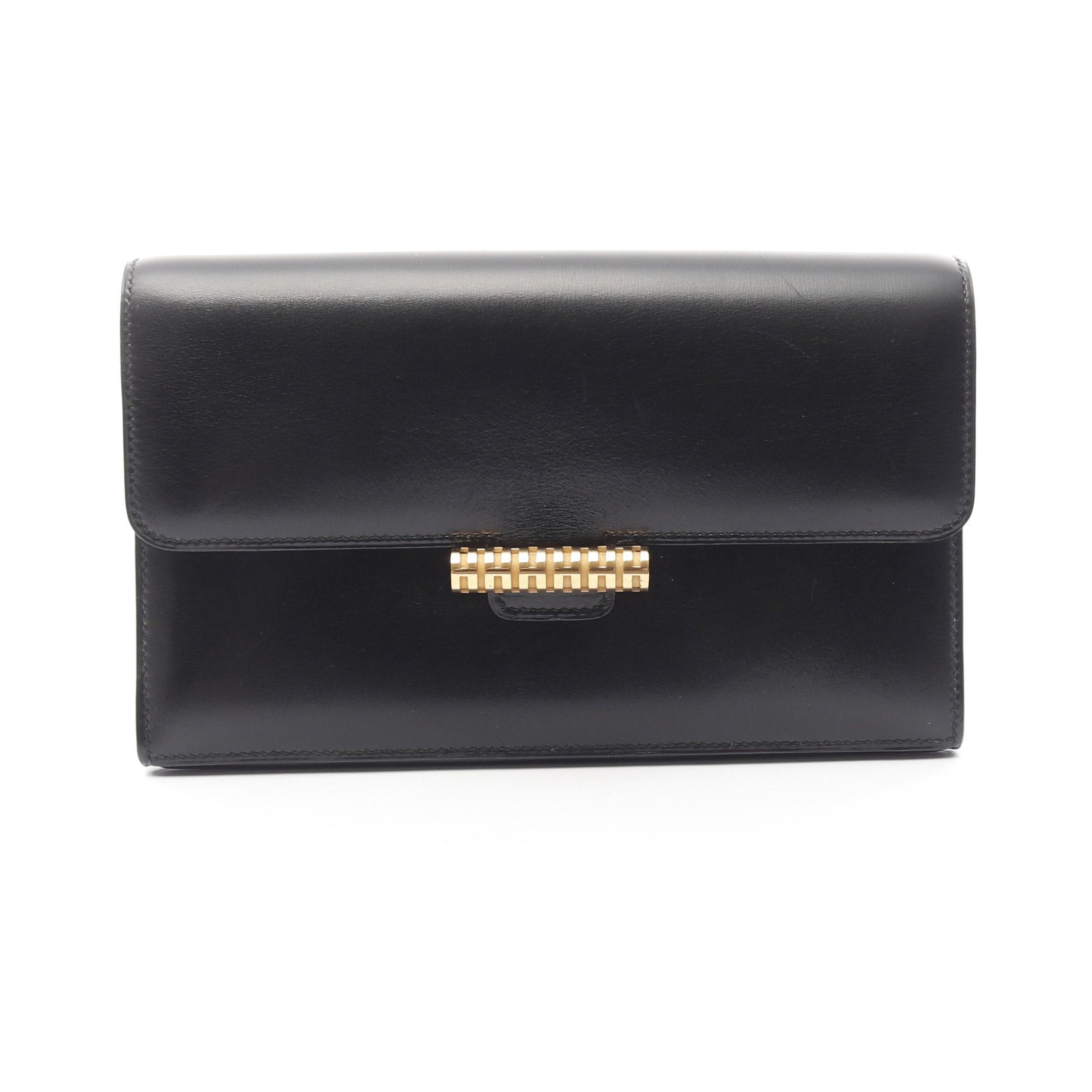 Hermes Hermes Shoulder Wallet Box Calf Black Gold Hardware ○Q Stamp Size ONE SIZE - 1 Thumbnail