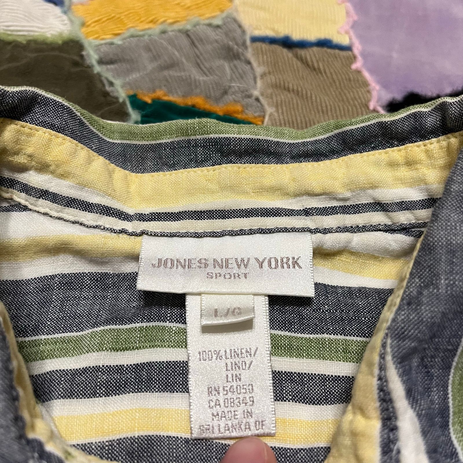 Jones New York Jones New York Yellow/Green Striped Long Sleeve Button Up Size US L / EU 52-54 / 3 - 3 Thumbnail