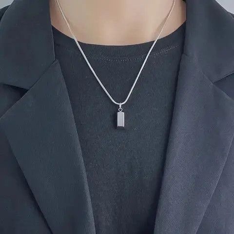 Other Stainless Steel Chain with Square Pendant Necklace Size ONE SIZE - 1 Thumbnail