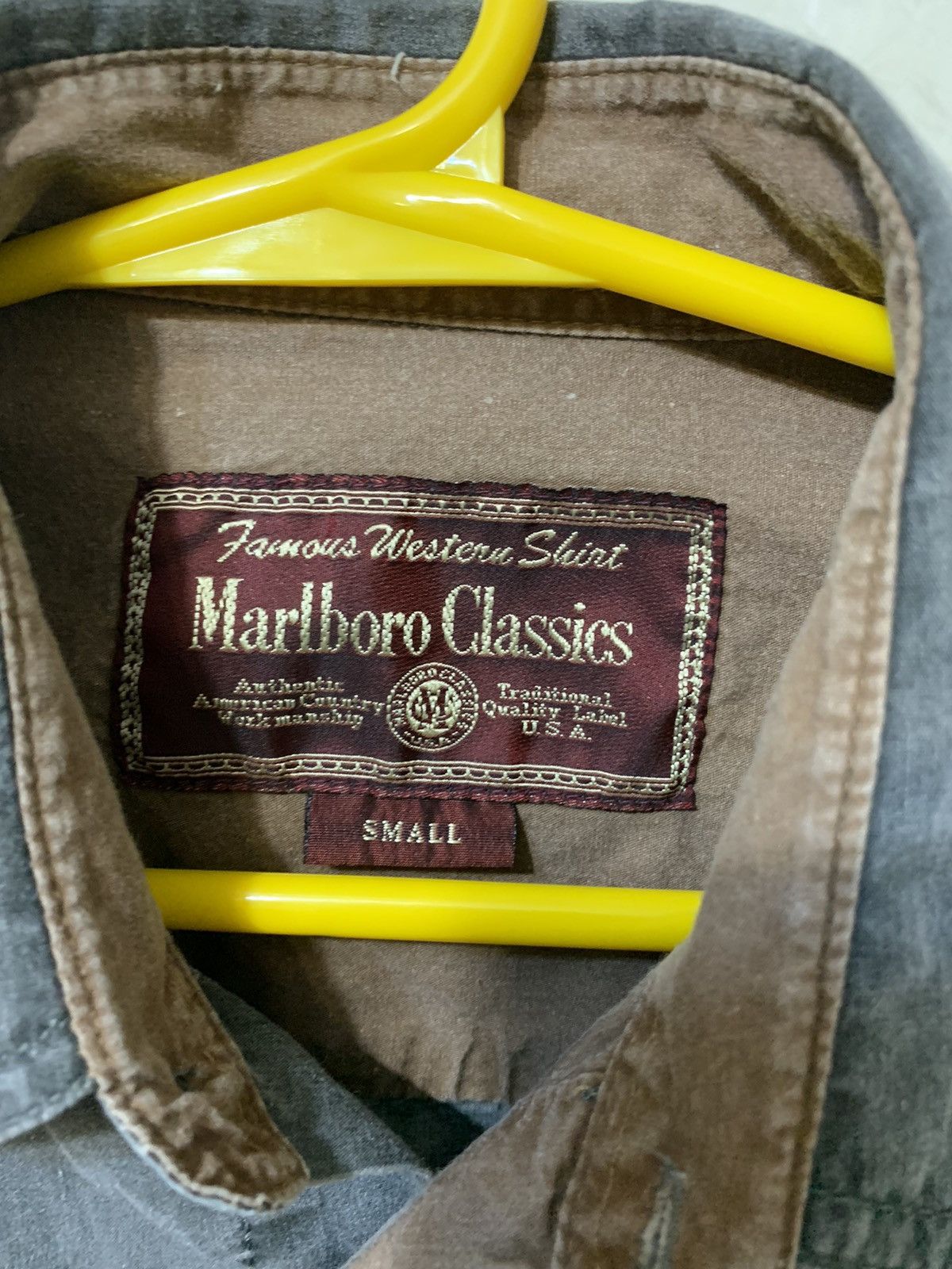 Marlboro Classics × Vintage Vintage Marlboro Classic USA Western Grey Shirt Button Up Size US S / EU 44-46 / 1 - 6 Thumbnail