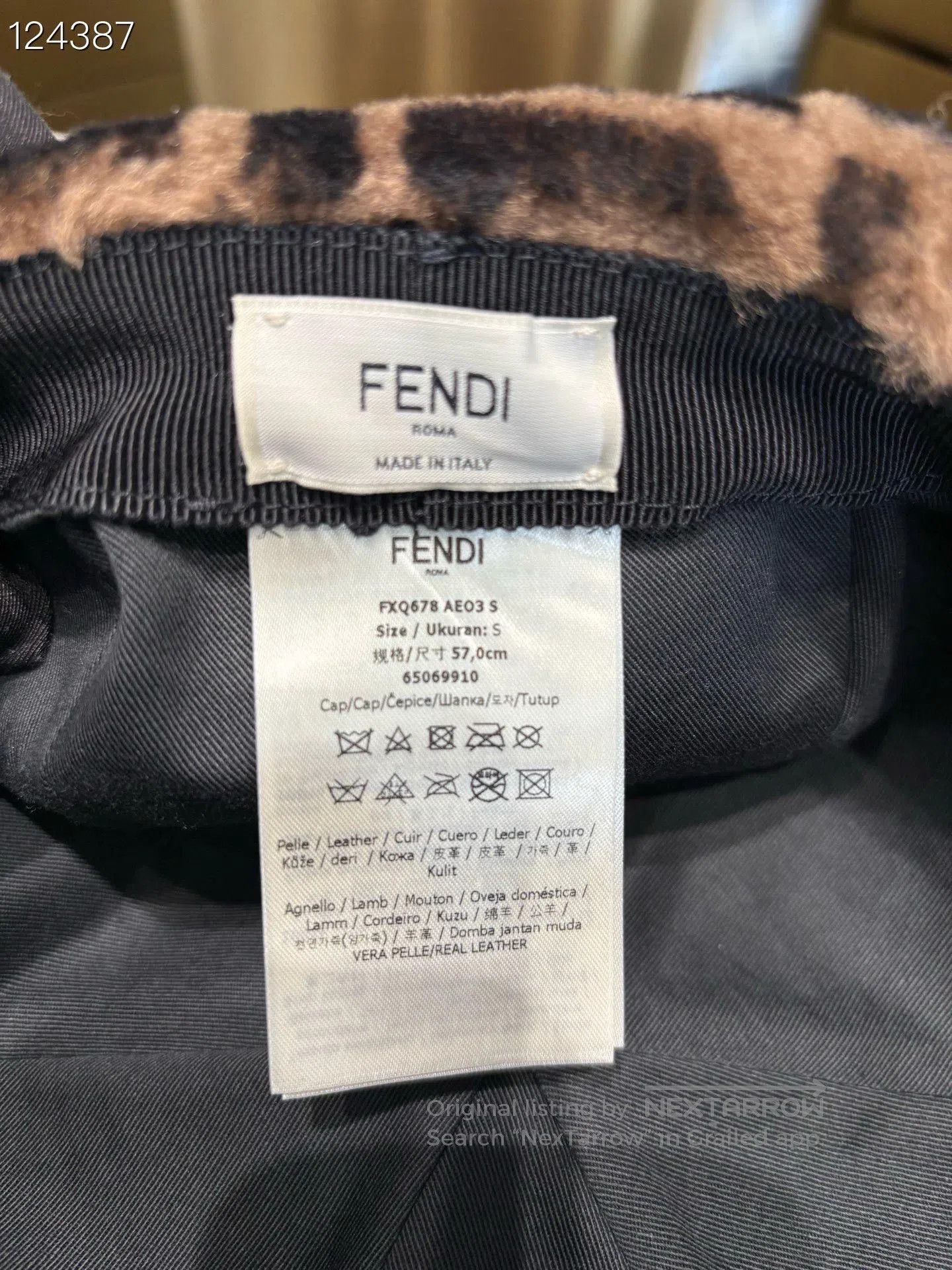 Fendi FENDI FF Print Wool Baseball Cap. Size ONE SIZE - 5 Thumbnail