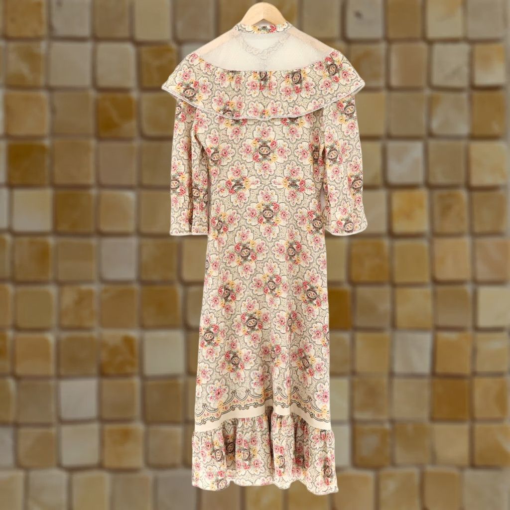 Vintage Vilshenko Silk Long Dress Lace Button Front Half Sleeves Prairie Ethereal Sz 10 Size L / US 10 / IT 46 - 1 Thumbnail