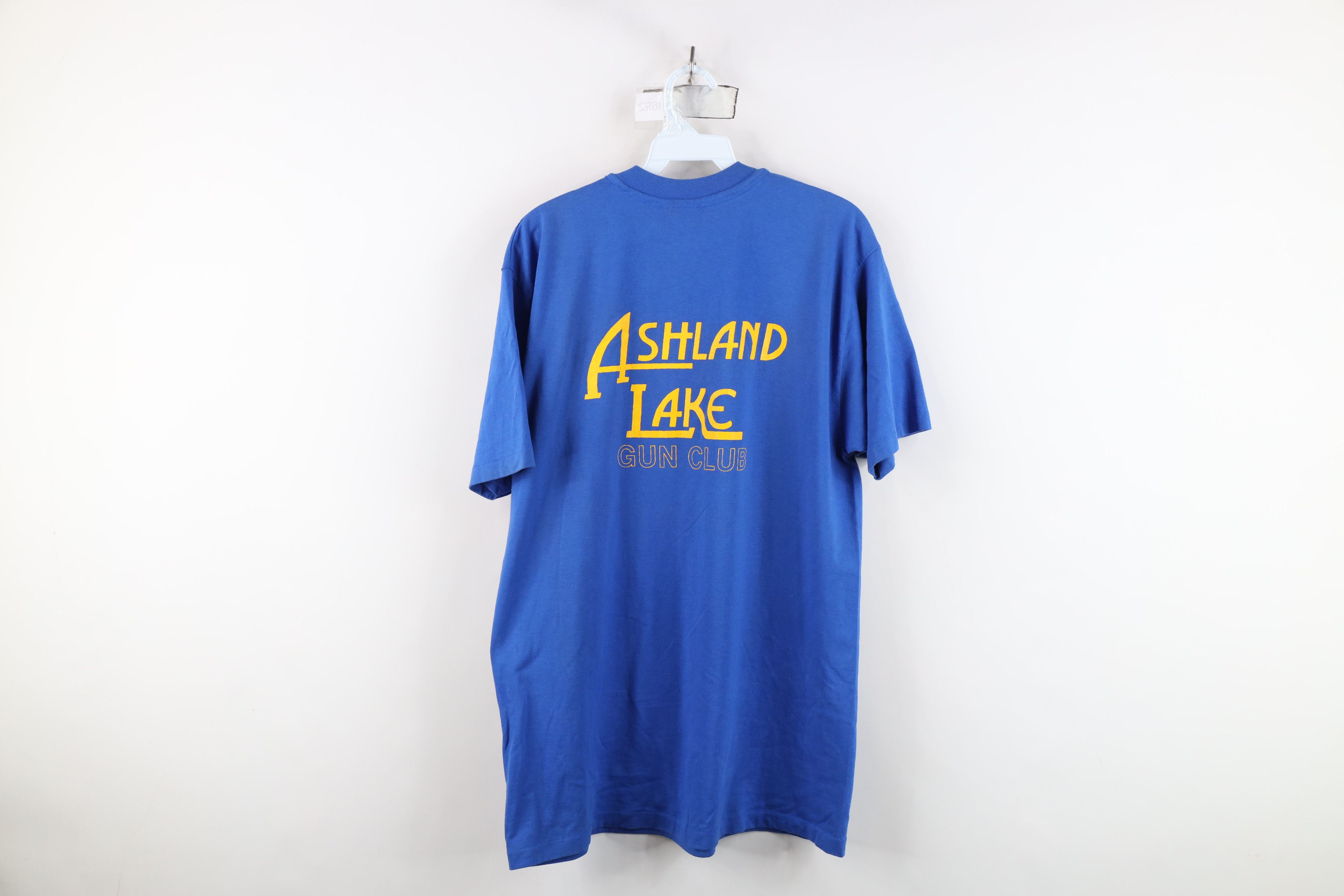 Vintage Vintage 80s 90s Ashland Lake Gun Club T-Shirt Blue USA Size US XL / EU 56 / 4 - 13 Thumbnail