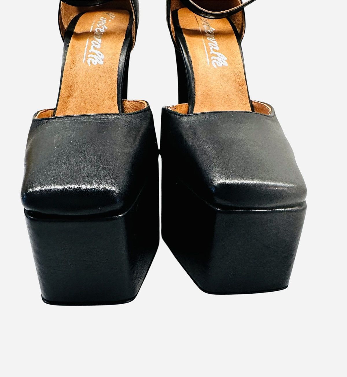 Other L'INTERVALLE Cabaret Black Leather Platform Strap Shoes sz 7 Size US 7 / IT 37 - 3 Thumbnail
