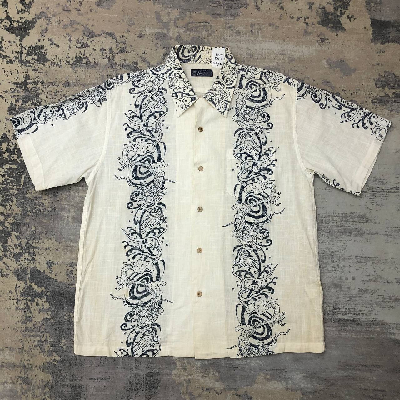 Japanese Brand T473 VTG JAPAN BAMBOO BUTTON DRAGON TATTOO BOWLING SHIRTS Size US L / EU 52-54 / 3 - 1 Thumbnail