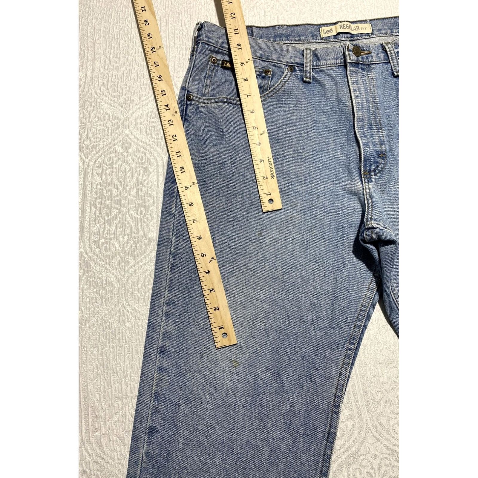 Lee Lee Jeans Mens Regular Fit Straight Leg Denim Casual Pants 36x30 Blue 5-Pocket Logo Classic Slim? (Correction: keep accurate) Size US 36 / EU 52 - 2 Thumbnail