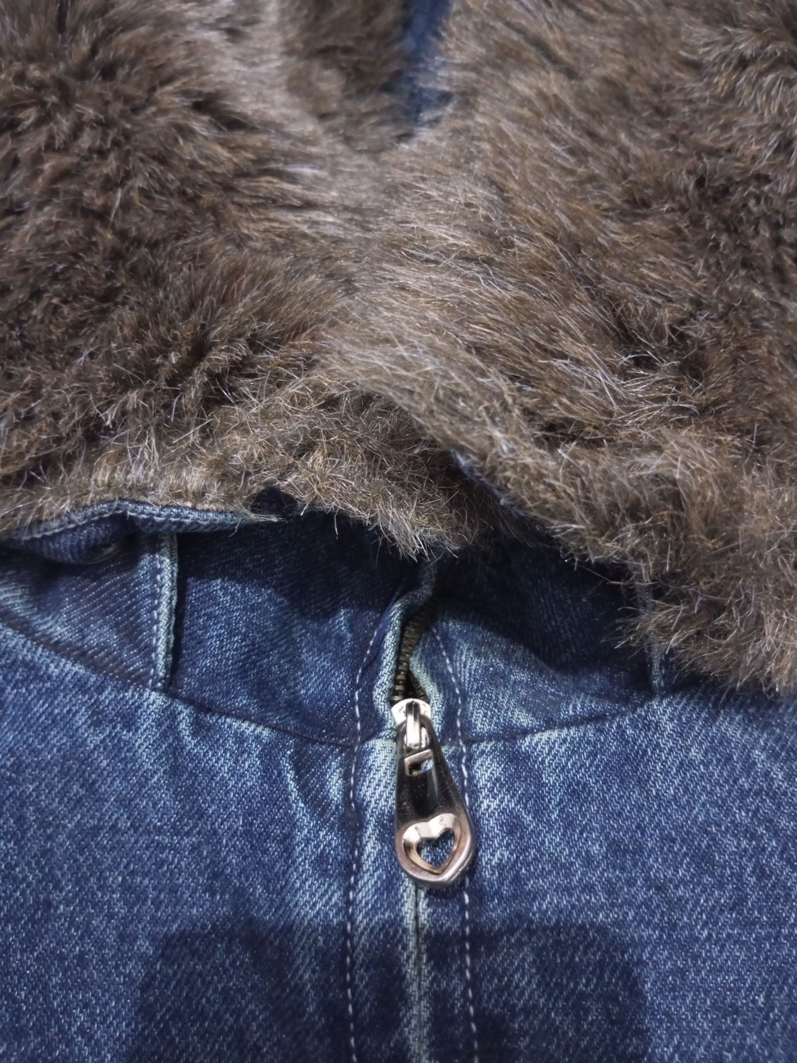 If Six Was Nine Vintage m-o-t-o denim jacket faux fur hoodie Size US M / EU 48-50 / 2 - 9 Thumbnail