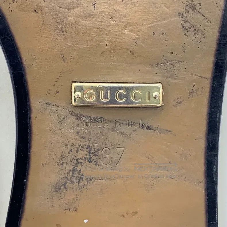Gucci Gucci Beige logo striped webbing thick-heeled casual shoes Size US 6.5 / IT 36.5 - 7 Thumbnail