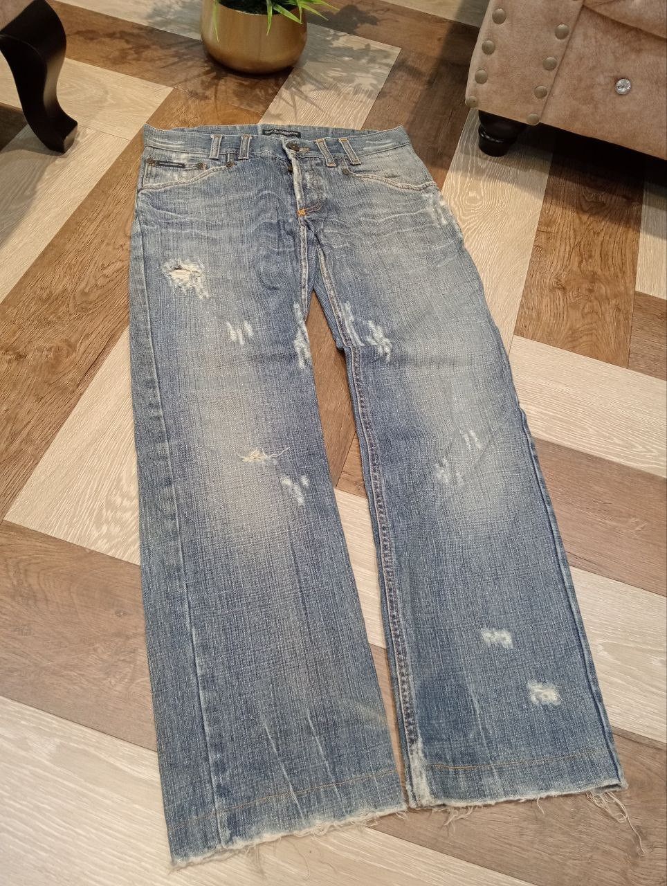 Dolce & Gabbana DOLCE & GABBANA BLUE DENIM DISTRESSED PANTS Size US 32 / EU 48 - 3 Thumbnail