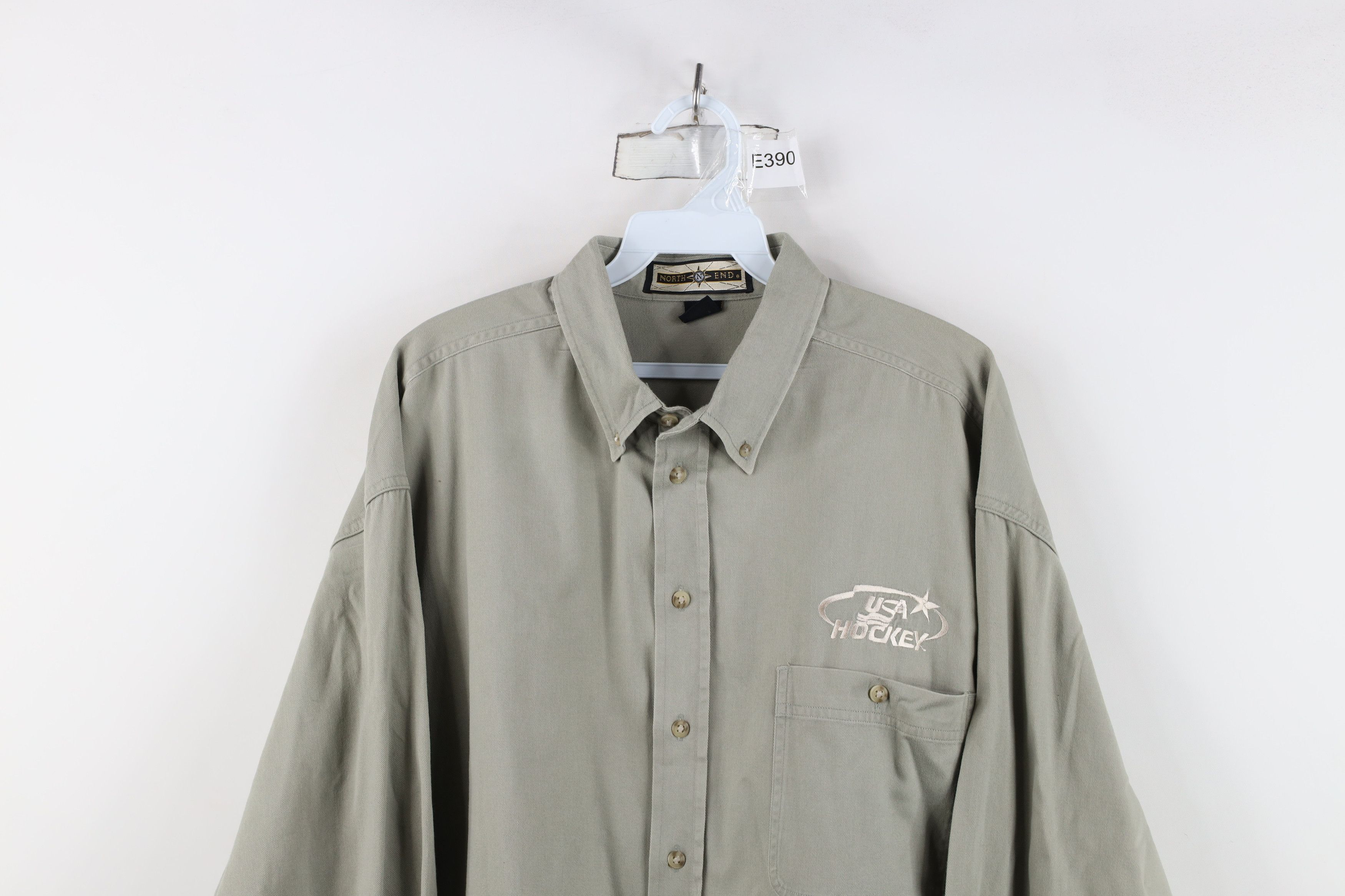 Vintage Vintage 90s Team USA Hockey Button Down Shirt Green Size US L / EU 52-54 / 3 - 2 Thumbnail