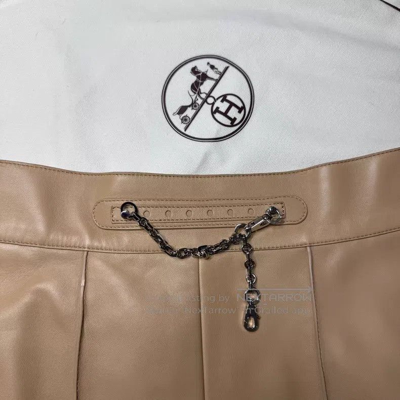Hermes Hermes Mauve Sheepskin Waist Chain Short Pants Size 24" / US 00 / IT 34 - 3 Thumbnail