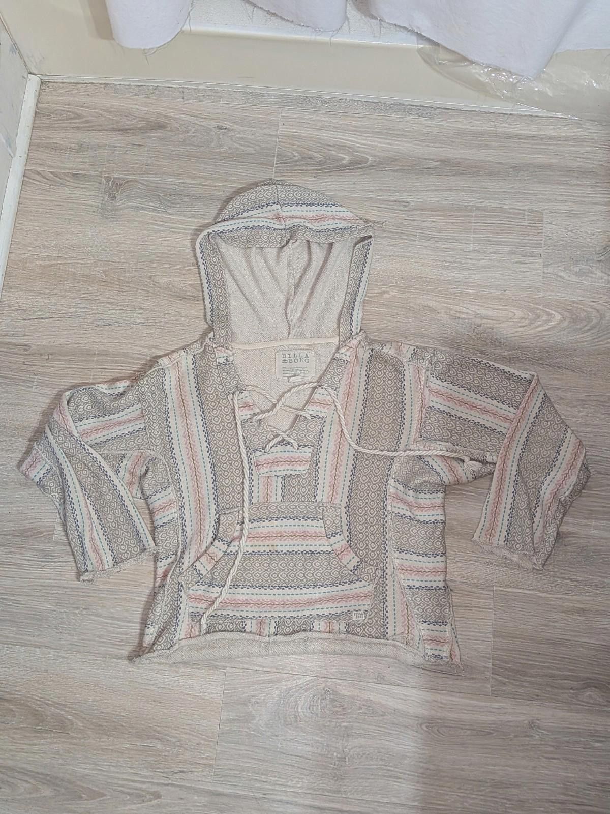 Billabong VTG Y2K Billabong Pastel Baja Distressed Rope Lace Up Hoodie Size XS / US 0-2 / IT 36-38 - 5 Thumbnail