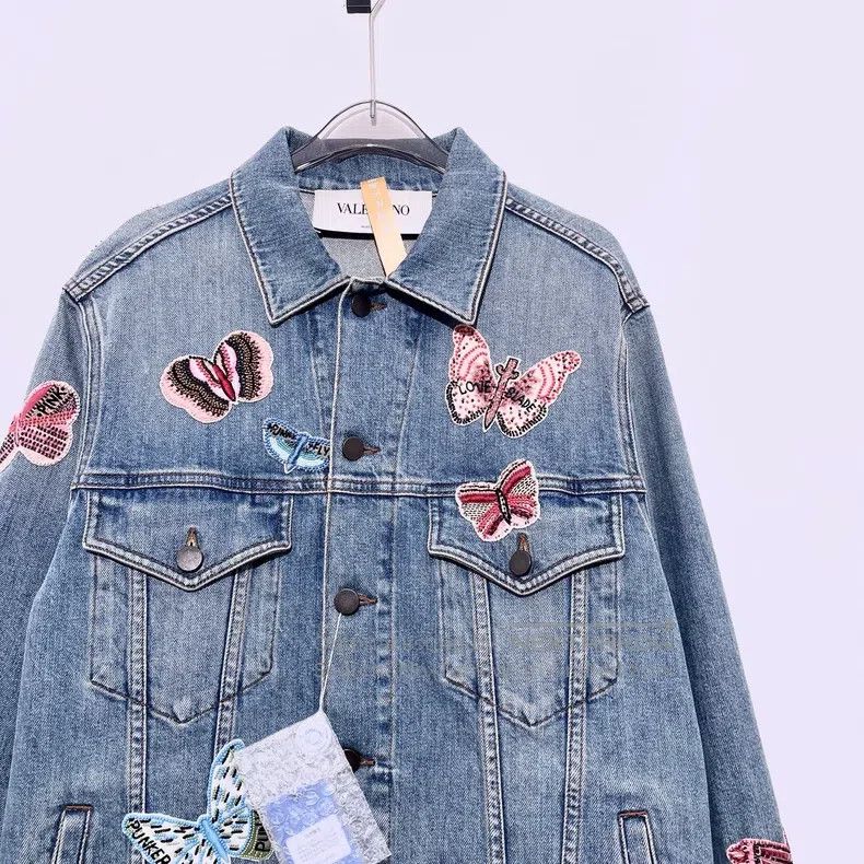 Valentino Valentino Blue embroidered denim jacket Size US XS / EU 42 / 0 - 3 Thumbnail
