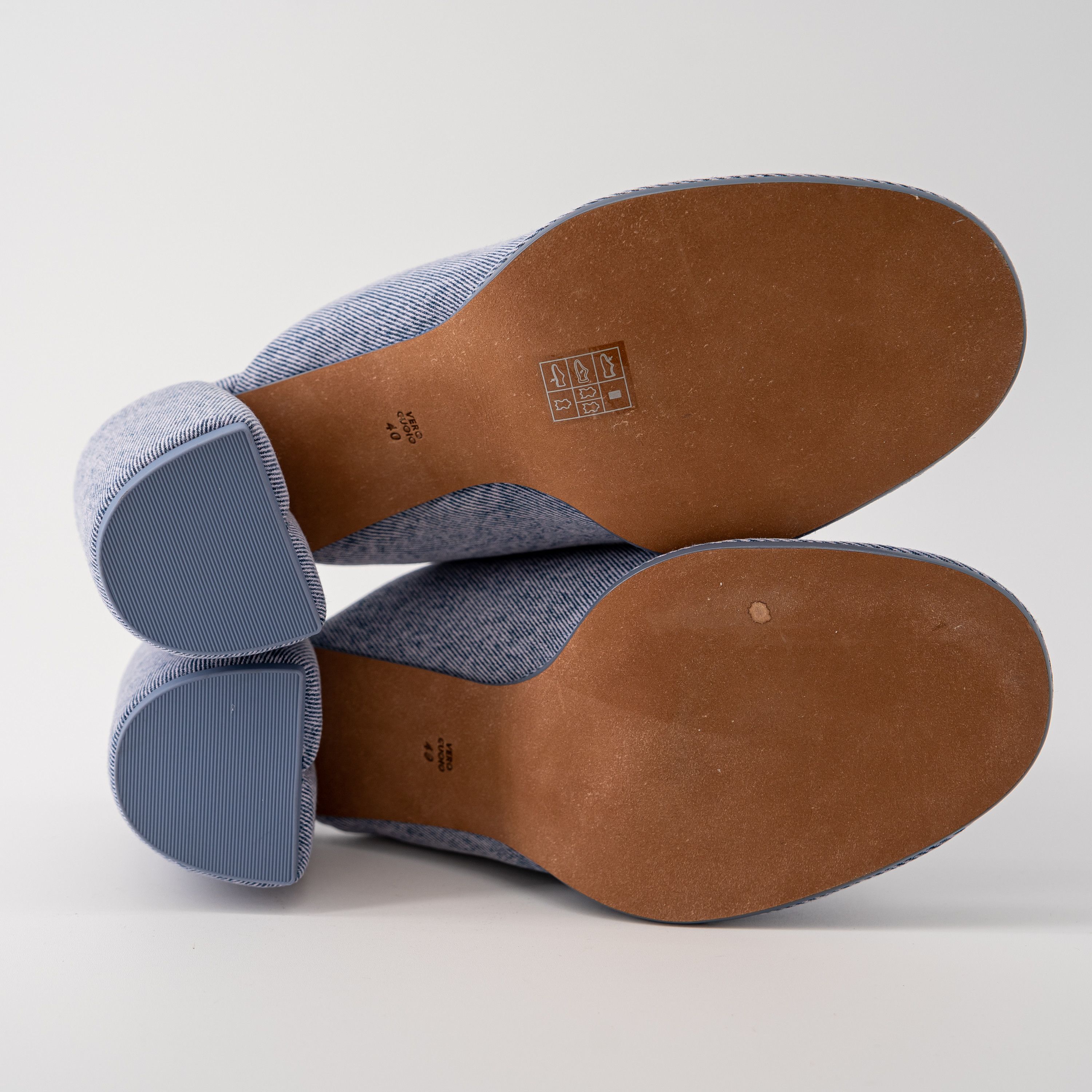 3.1 Phillip Lim 40 3.1 PHILLIP LIM Blue Denim Naomi Slip On Heeled Mules Size US 10 / IT 40 - 6 Thumbnail