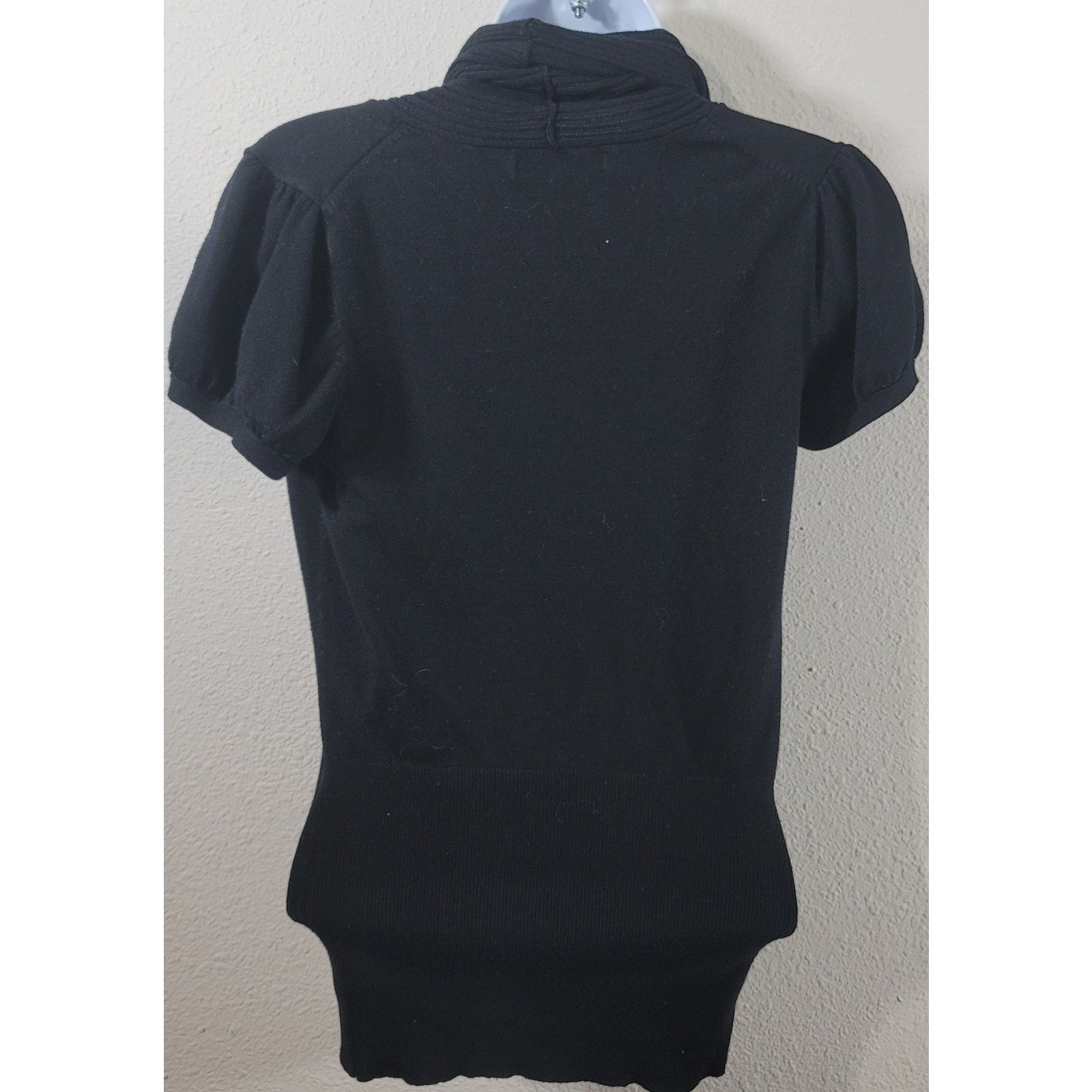 Other Express Design Studio Black Cowl Neck Capped Sleeves Top S Size S / US 4 / IT 40 - 2 Thumbnail