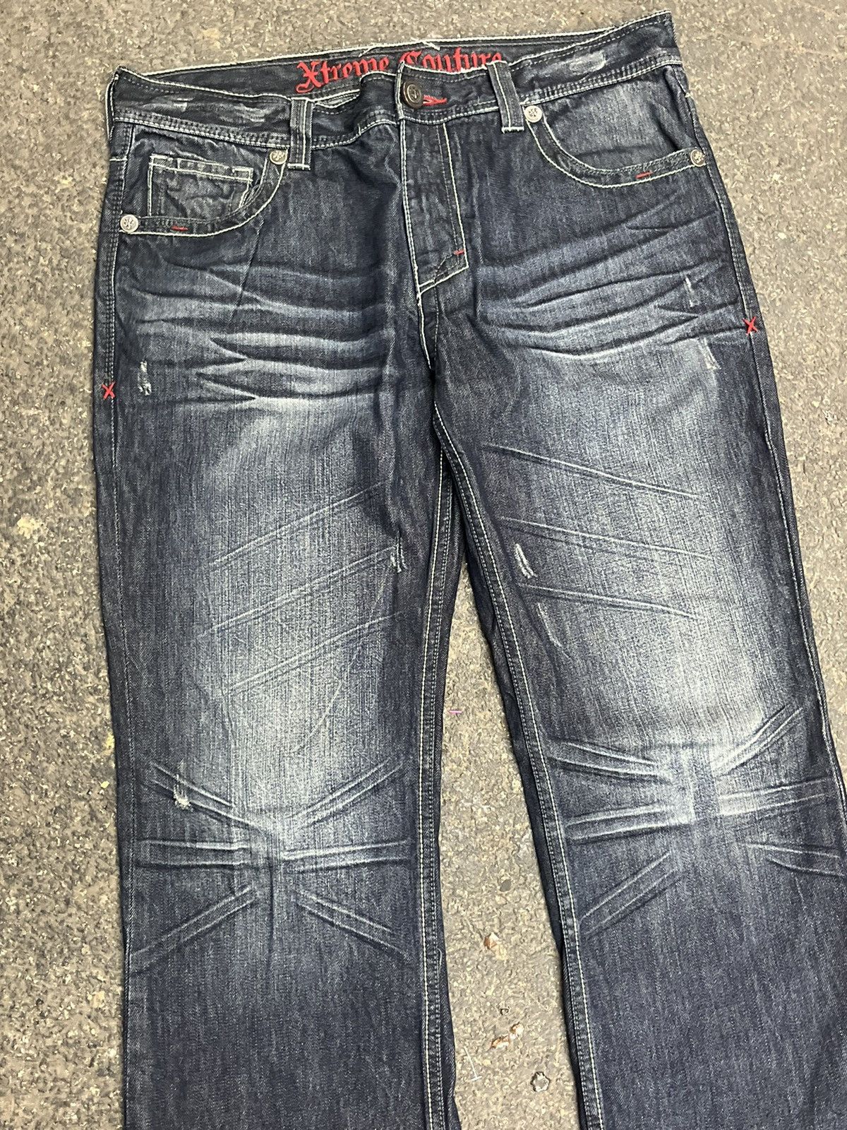 Vintage Y2k baggy fit embroidered denim skater hype rare opium Size US 36 / EU 52 - 9 Thumbnail