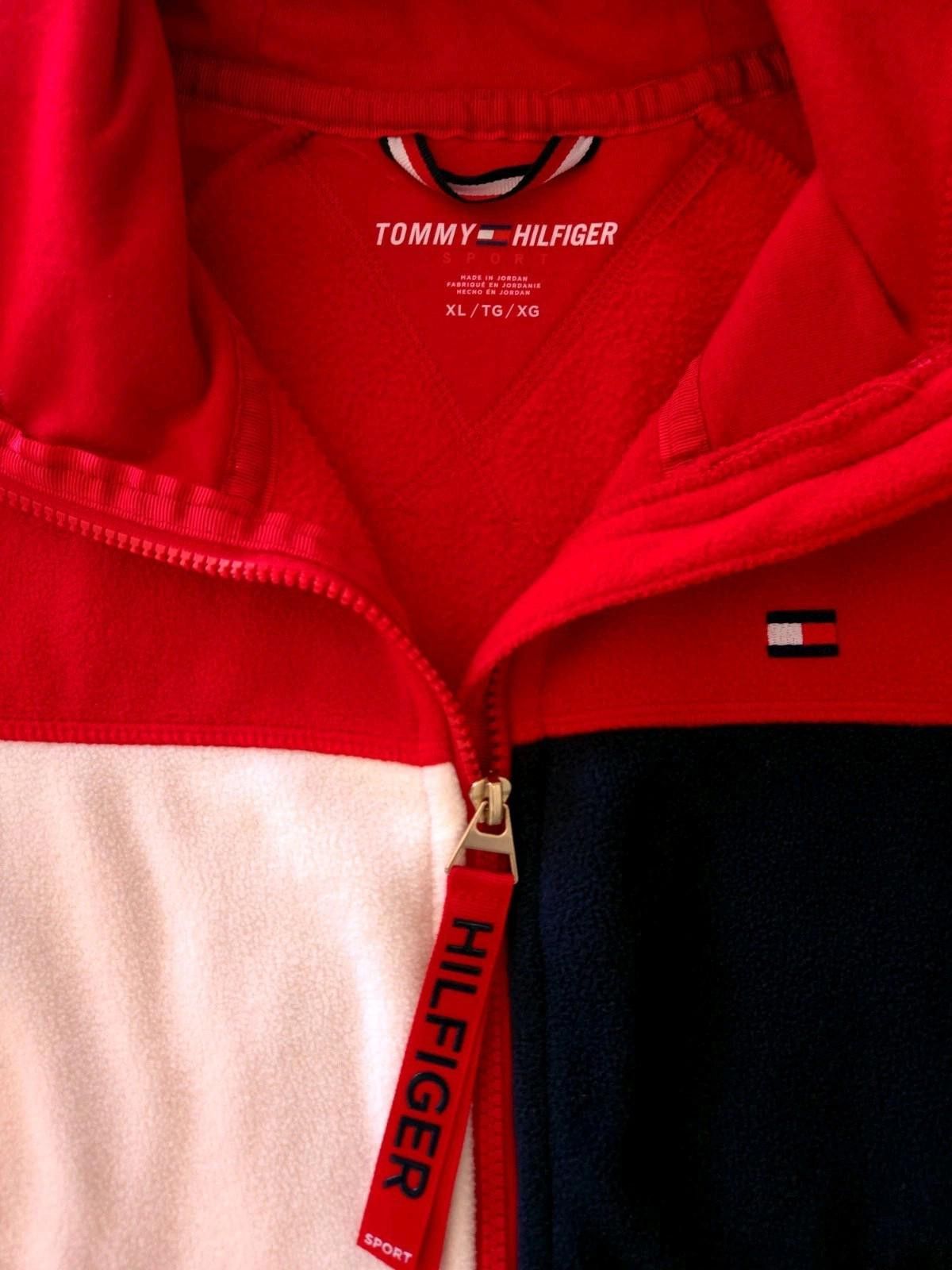 Tommy Hilfiger Vtg Y2K Tommy Hilfiger XL Fleece Zipper Red Jacket Hoodie Size XL / US 12-14 / IT 48-50 - 5 Thumbnail
