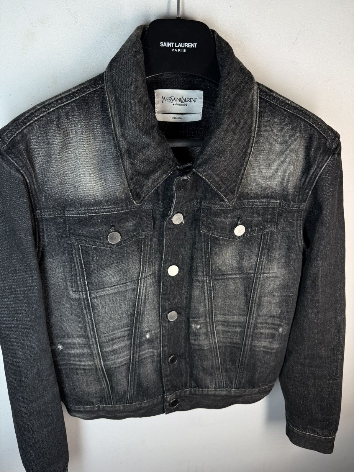 Yves Saint Laurent Tom Ford YSL Denim Jacket Black Italy Size US M / EU 48-50 / 2 - 11 Thumbnail
