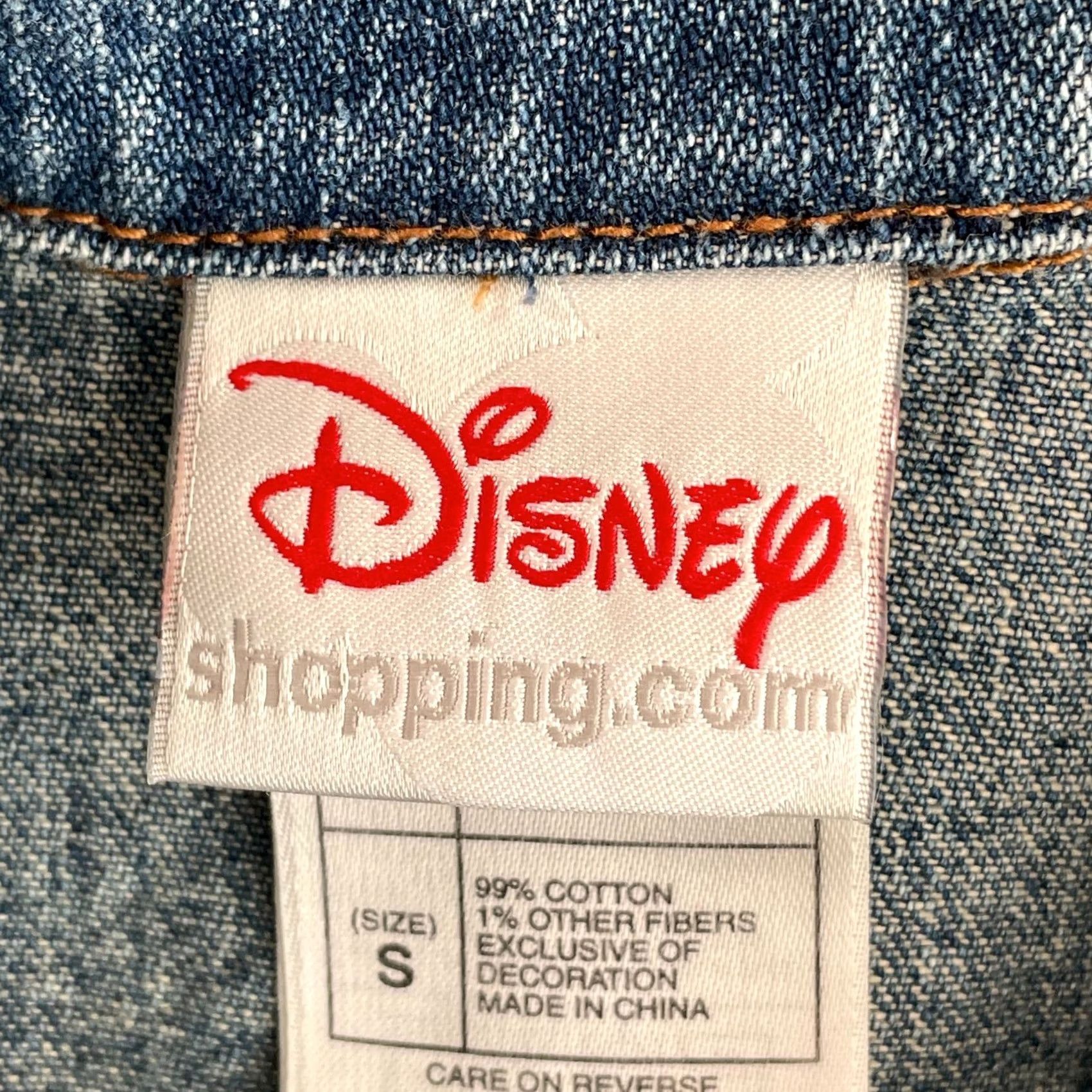 Disney VINTAGE Disney Mickey Mouse Denim Jacket Women Small Blue Embroidered Logo Trucker Size 28" / US 6 / IT 42 - 2 Thumbnail