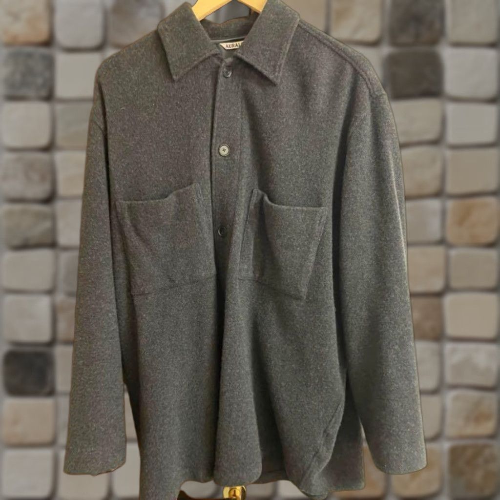 Auralee AURALEE Cashmere Wool Brushed Jersey Big Shirts Men Indigo Navy/French Navy Size US M / EU 48-50 / 2 - 1 Thumbnail
