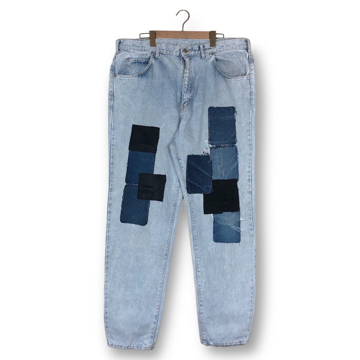 Edwin Vintage Edwin Acid Wash Distressed Patchwork Denim Jeans Size US 42 / EU 58 - 1 Thumbnail