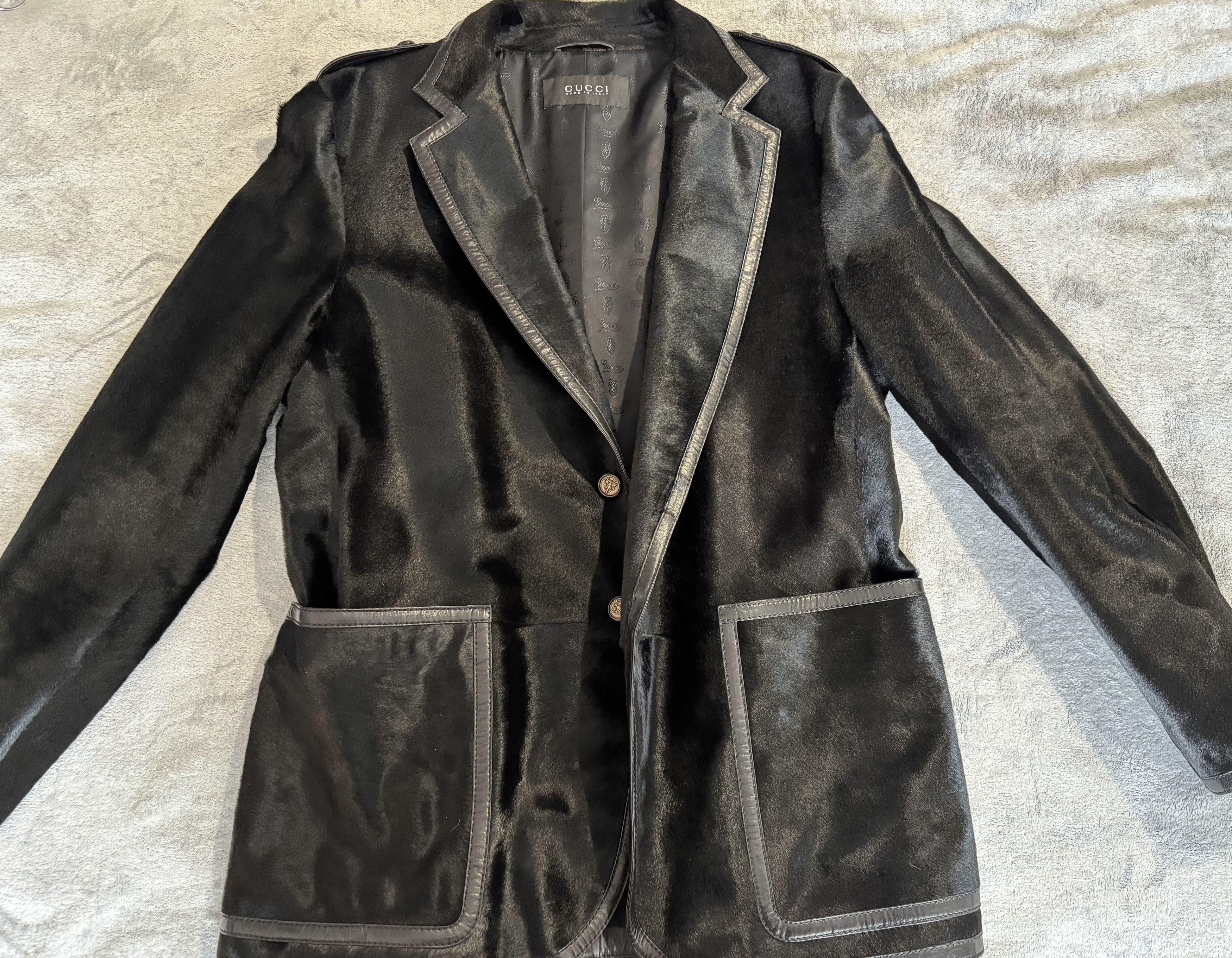 Gucci Gucci Blazer Tom Ford Era (1998–2002) Pony Hair Leather Size 52R - 1 Thumbnail