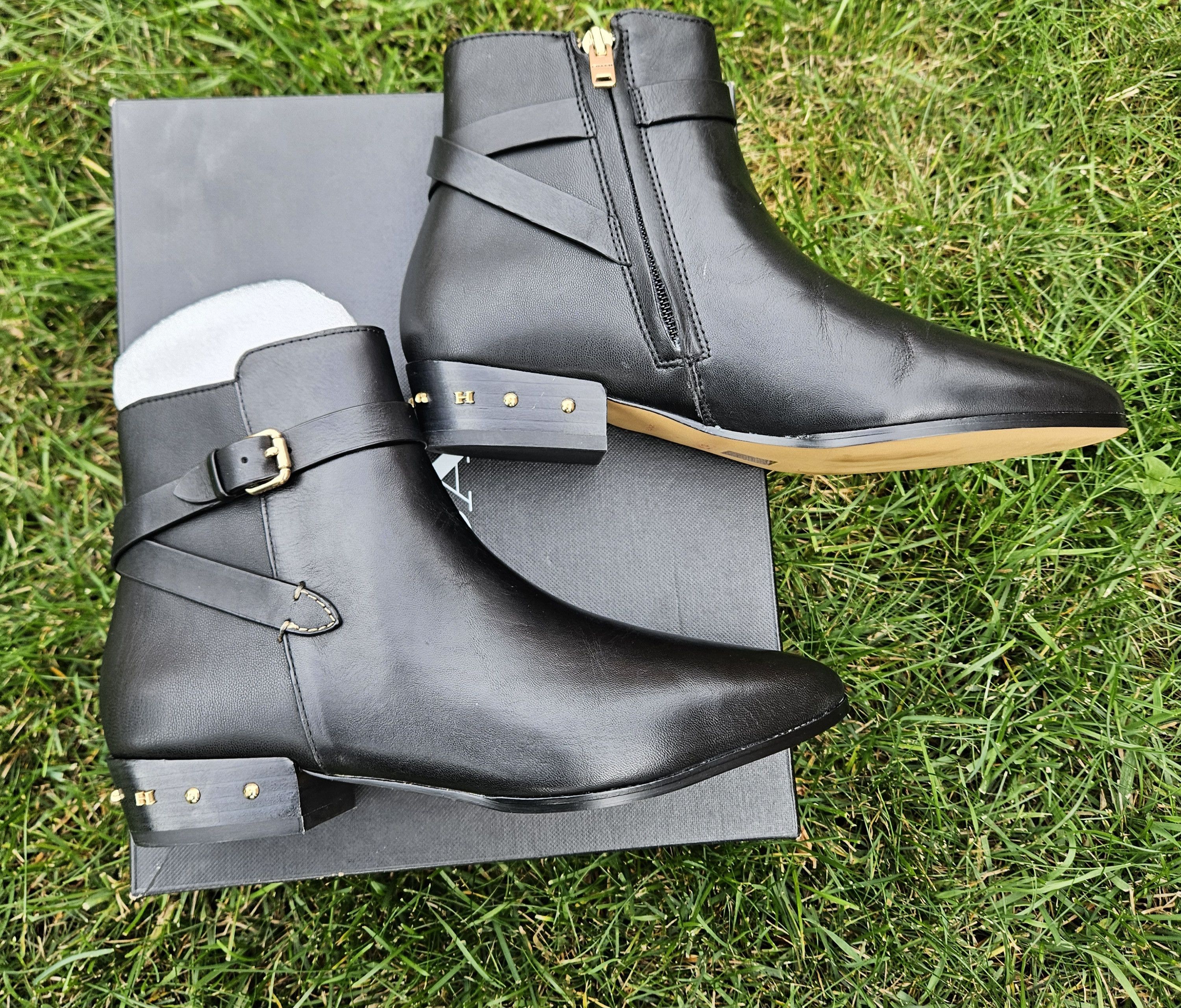 Coach Kaitlin Leather Black Ankle Boot Size US 7 / IT 37 - 7 Thumbnail