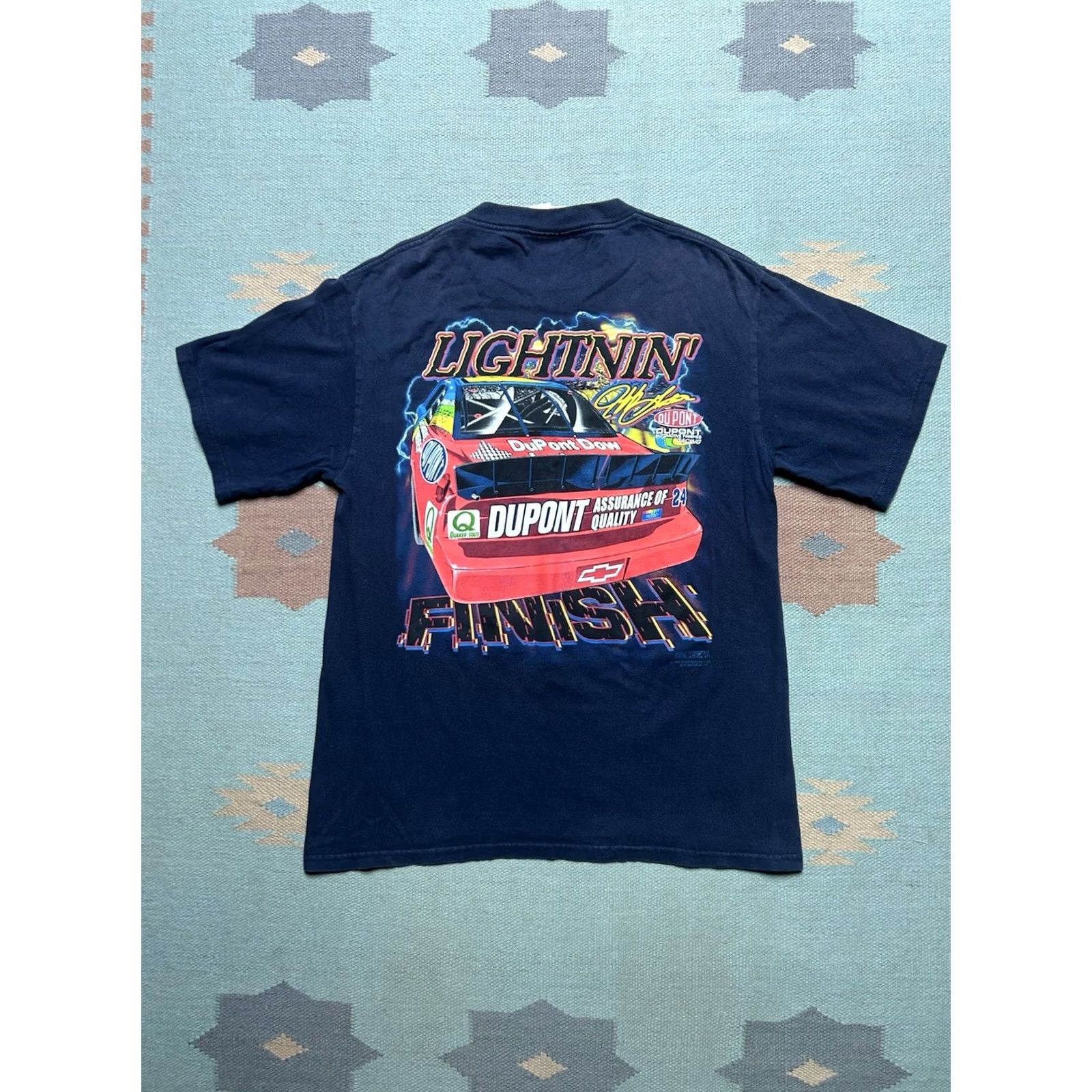 NASCAR VINTAGE 90s T SHIRT Jeff Gordon nascar racing asphalt thunder lightning Medium Blue Mens Shirt 90s Tumbling? Size US M / EU 48-50 / 2 - 5 Thumbnail