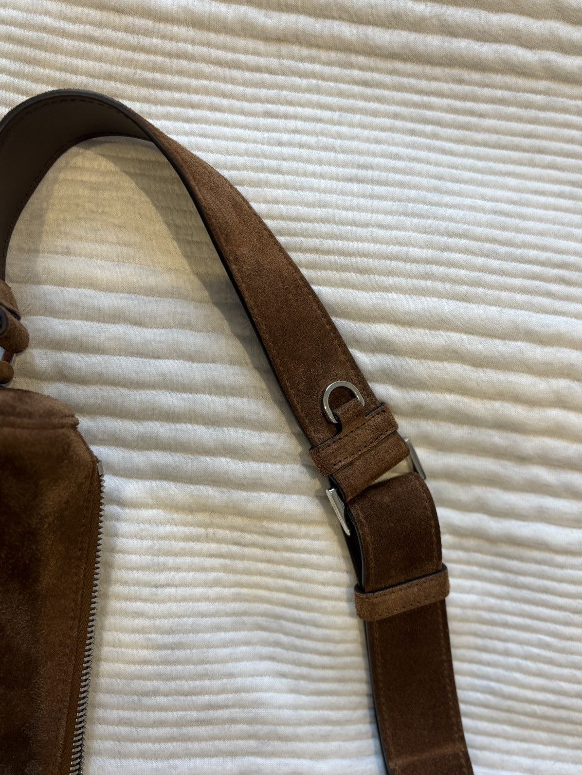 Prada Brown Suede Shoulder Bag Size ONE SIZE - 10 Thumbnail