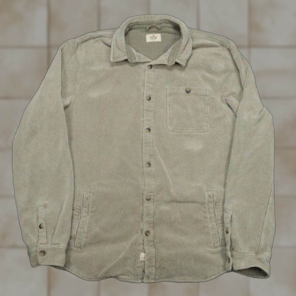 Marine Layer Jacket Men XL Khaki Corduroy Pockets Mens
