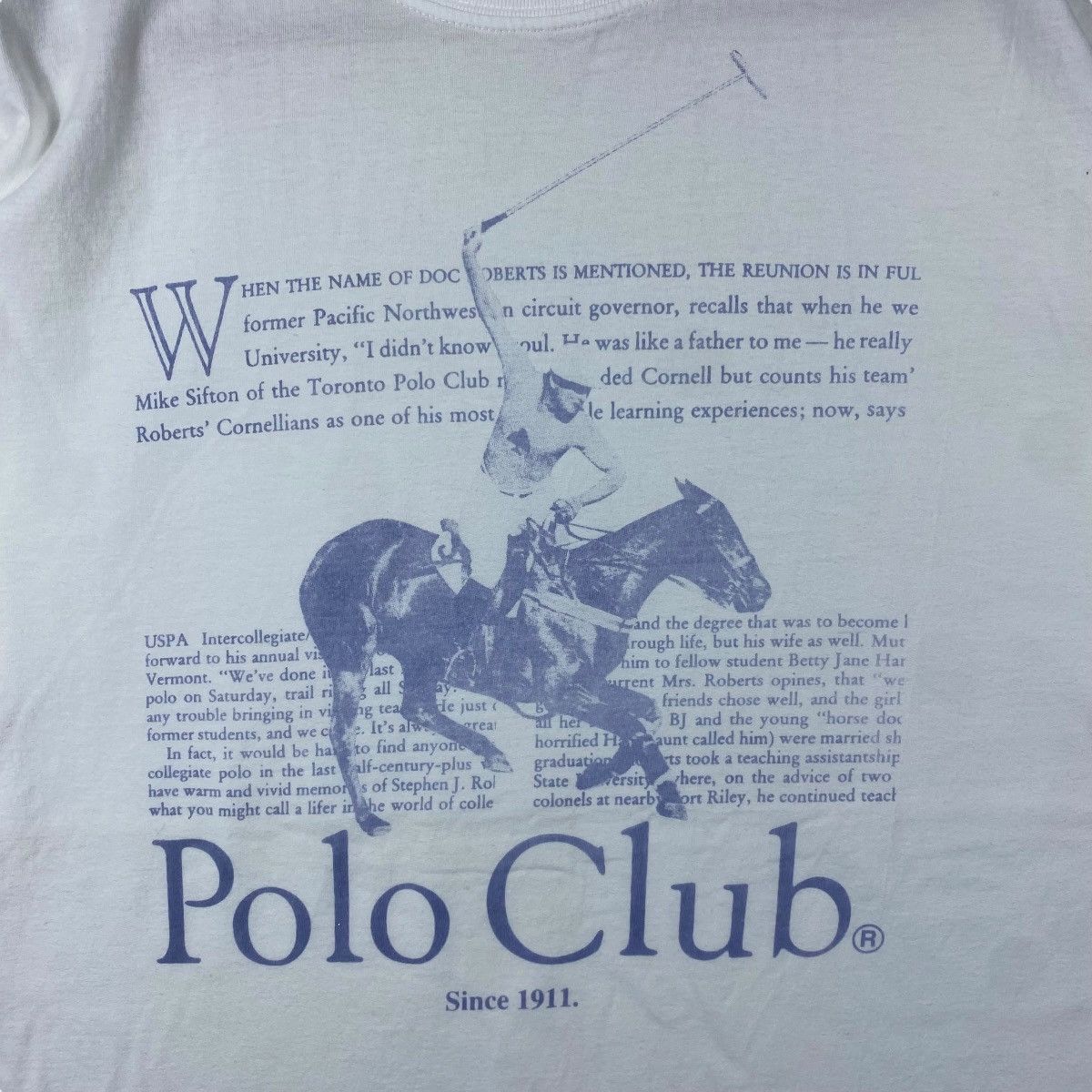 Vintage Vintage 90's POLO CLUB Graphic Tee Shirt Large Size Size US L / EU 52-54 / 3 - 2 Thumbnail