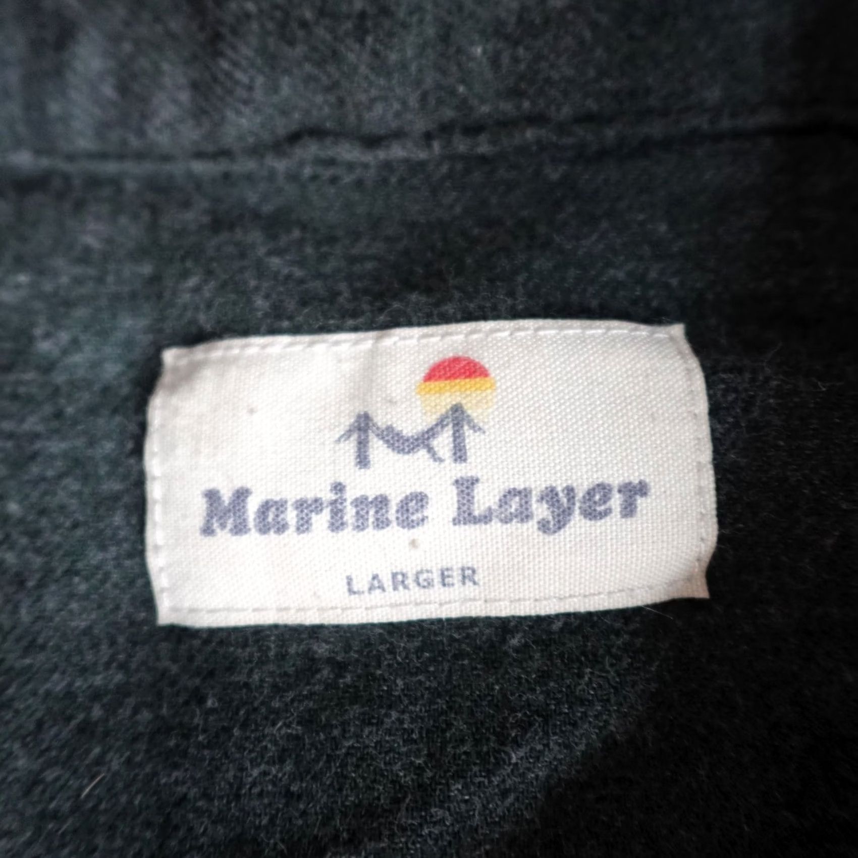 Marine Layer Marine Layer Shirt L Green Popover Flannel Button-Down Shirt Mens Regular Size L Green Cotton Button Up Pocketed Button-Down Vintage No Size US L / EU 52-54 / 3 - 8 Thumbnail