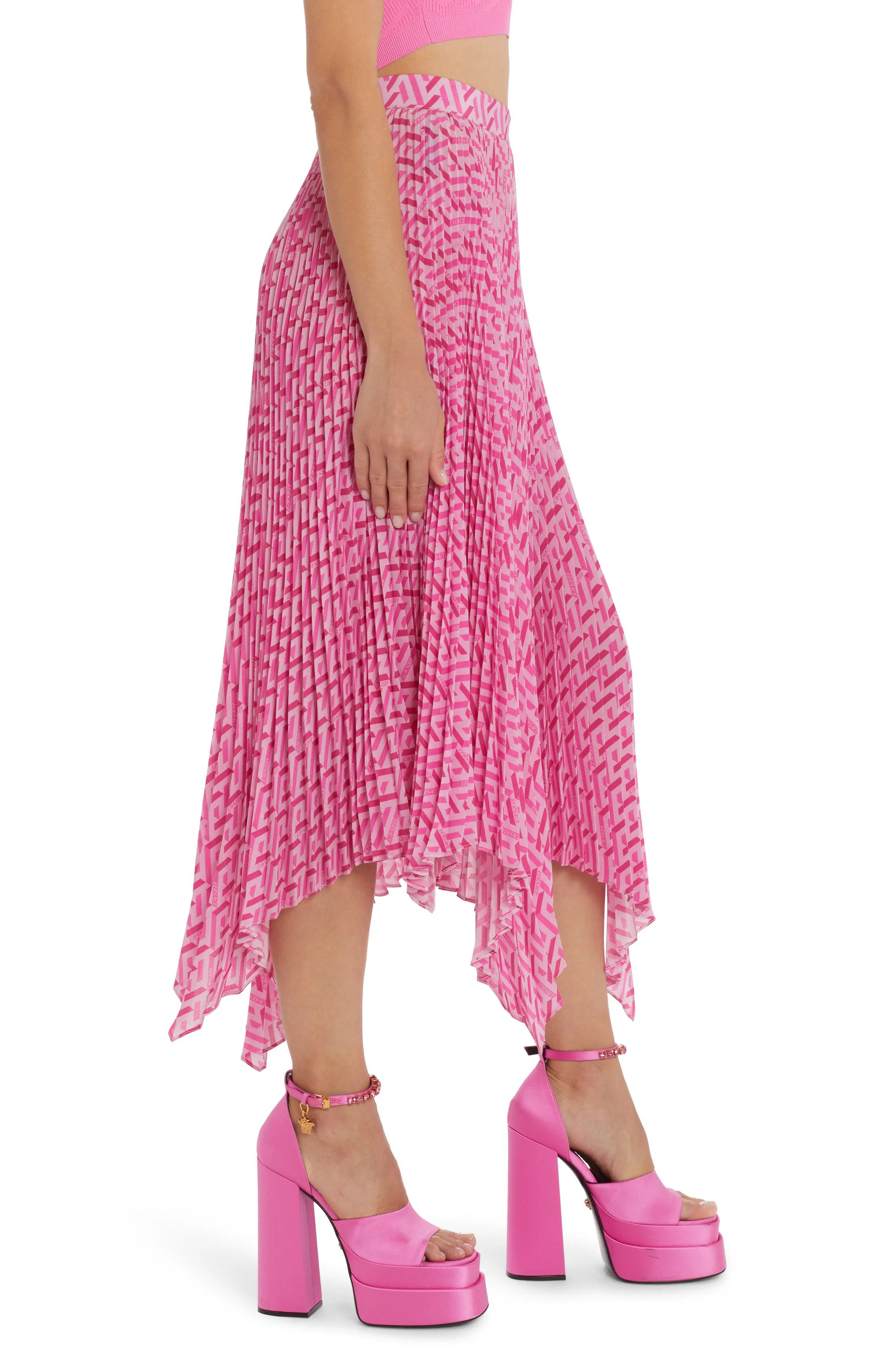 Versace o1y0226 Midi Skirt in Pink/Fuchsia Size 26" / US 2 / IT 38 - 3 Thumbnail