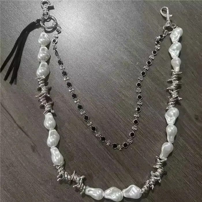 Jewelry Pearl Waist Chain Cowboy Tassel Waist Pant Chain Size ONE SIZE - 4 Thumbnail