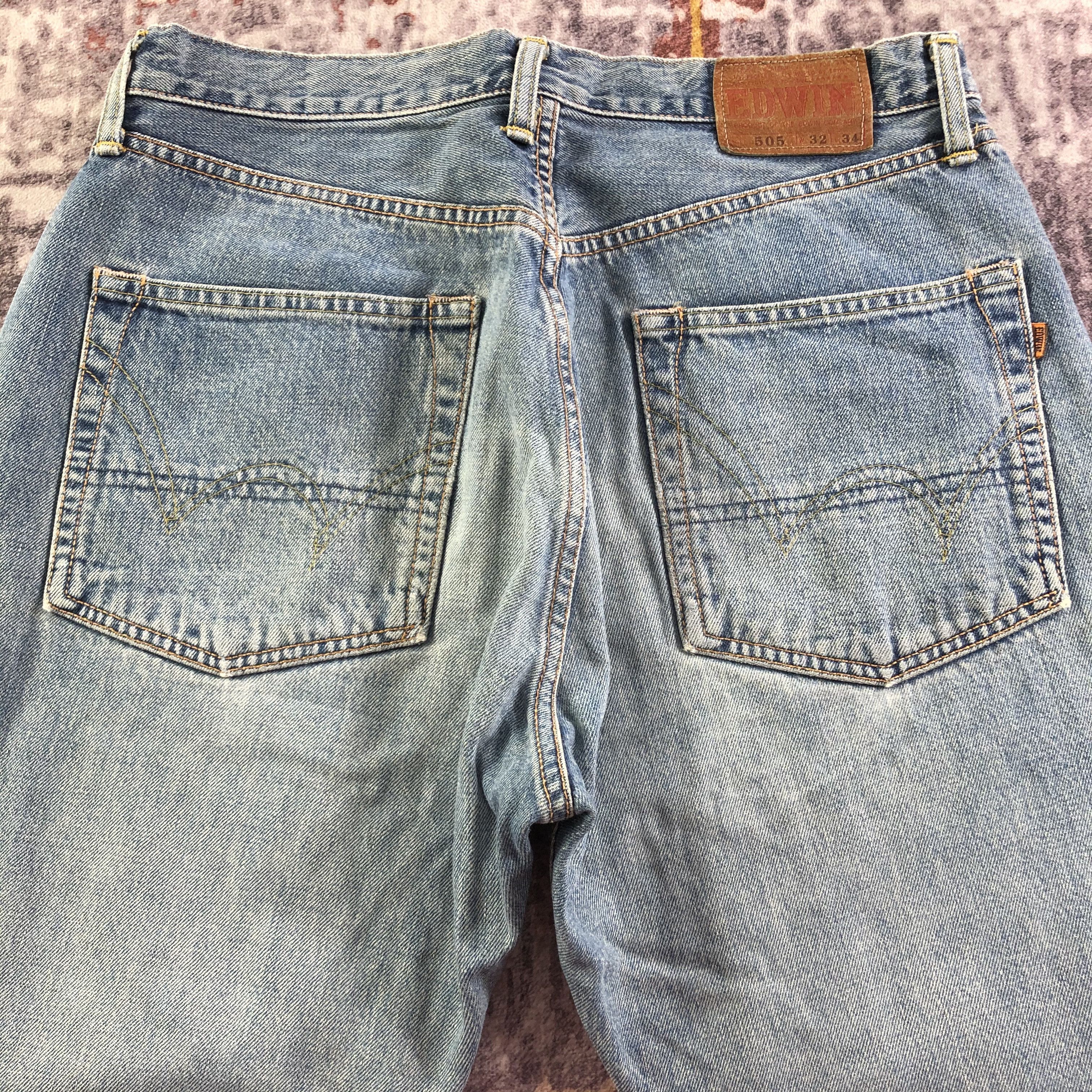 Edwin Vintage Light Wash Edwin 505 Selvedge Jeans-JM3576 Size US 32 / EU 48 - 4 Thumbnail