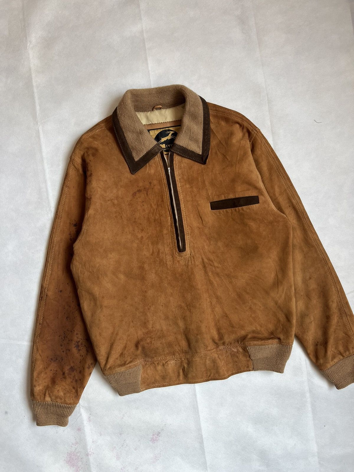 Japanese Brand Rare Velvet Miyuki Tokyo Half Zip Brown Jacket Size US M / EU 48-50 / 2 - 2 Thumbnail