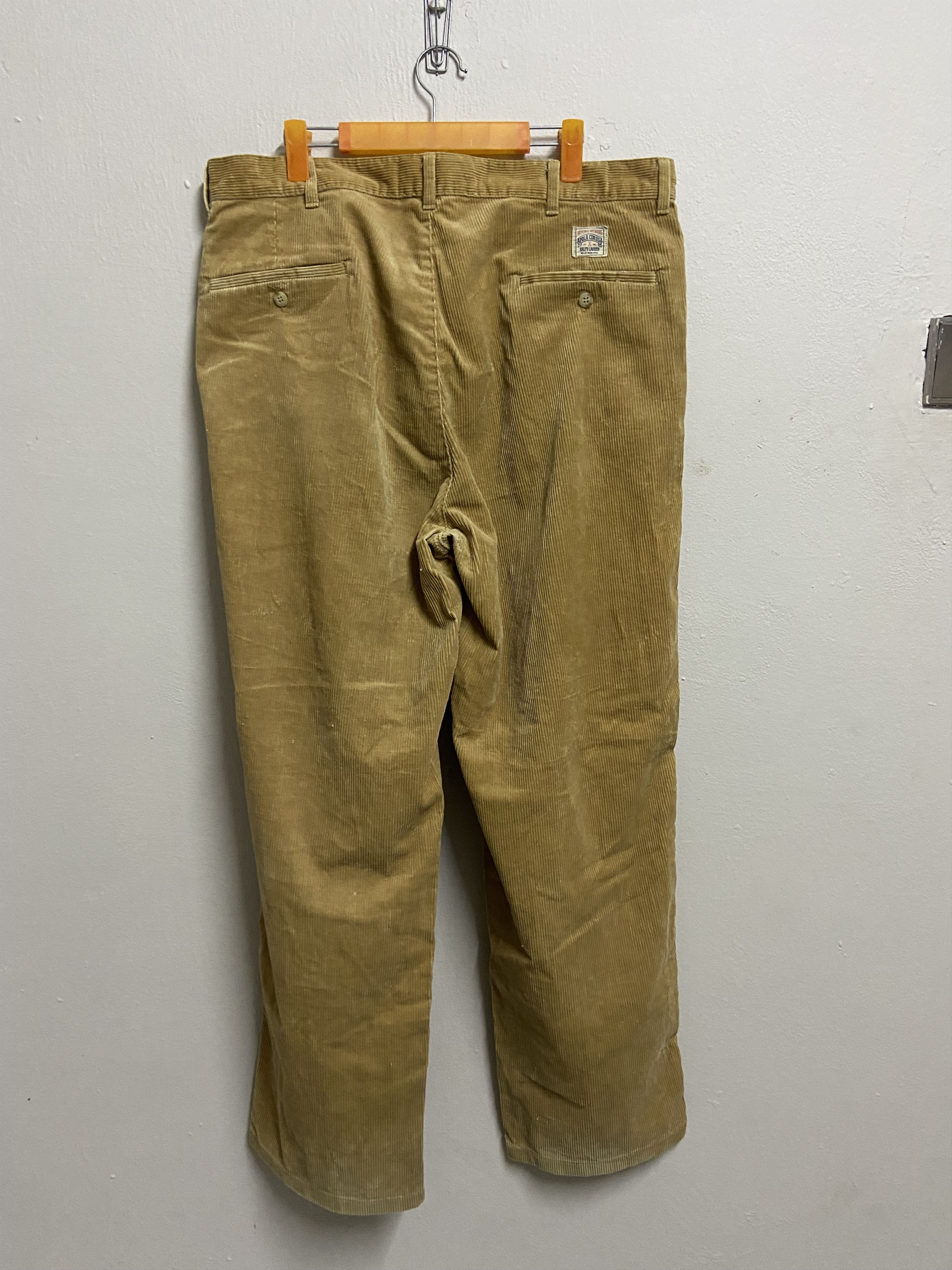 Polo Ralph Lauren × Vintage 90s Andrew Corduroy Pants 38x31 Baggy Pleated Skater Vtg Tan Size US 37 - 8 Thumbnail