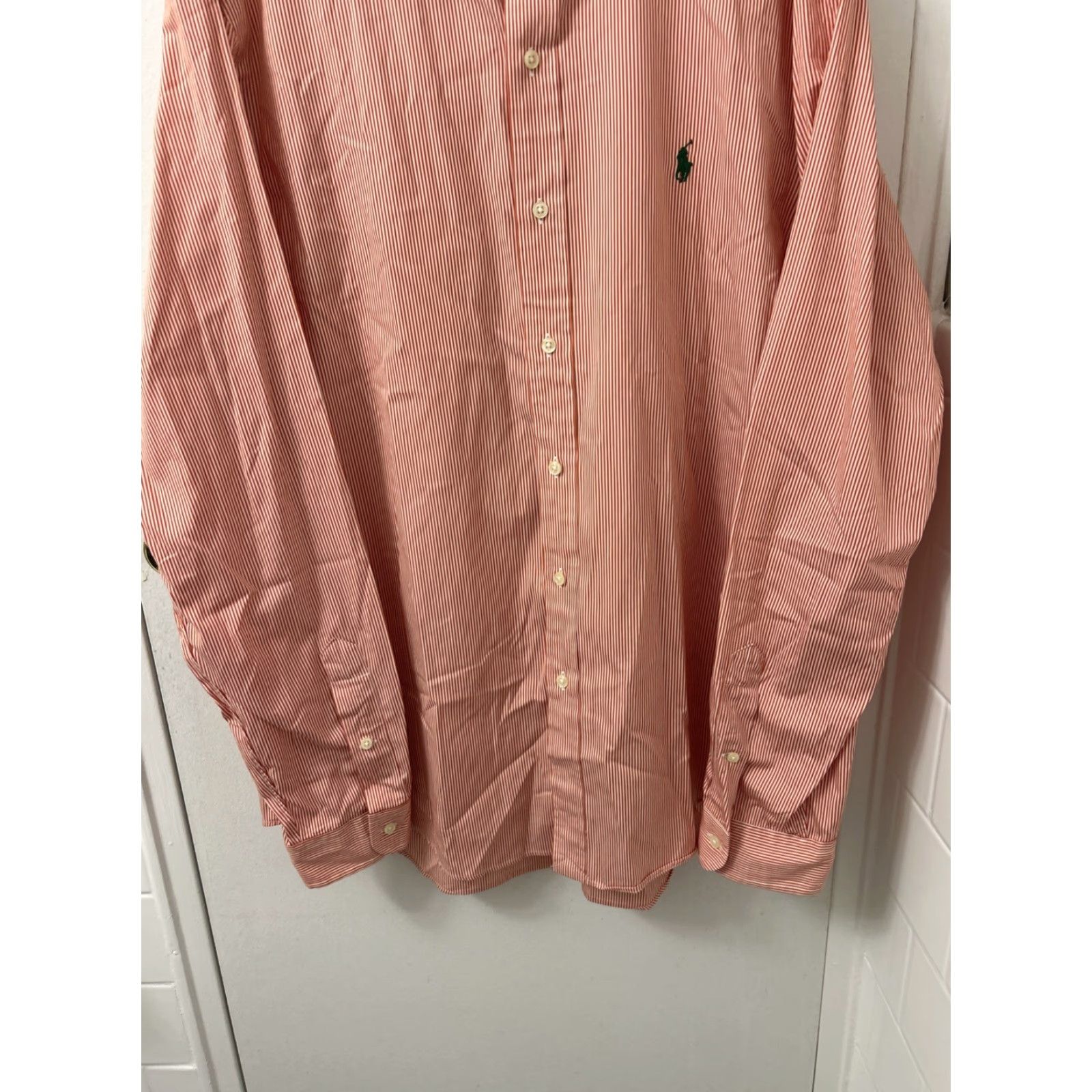 Polo Ralph Lauren Ralph Lauren Shirt Mens Large Red Pink Striped Button Down Green Pony L/S Shirt Size US L / EU 52-54 / 3 - 3 Thumbnail